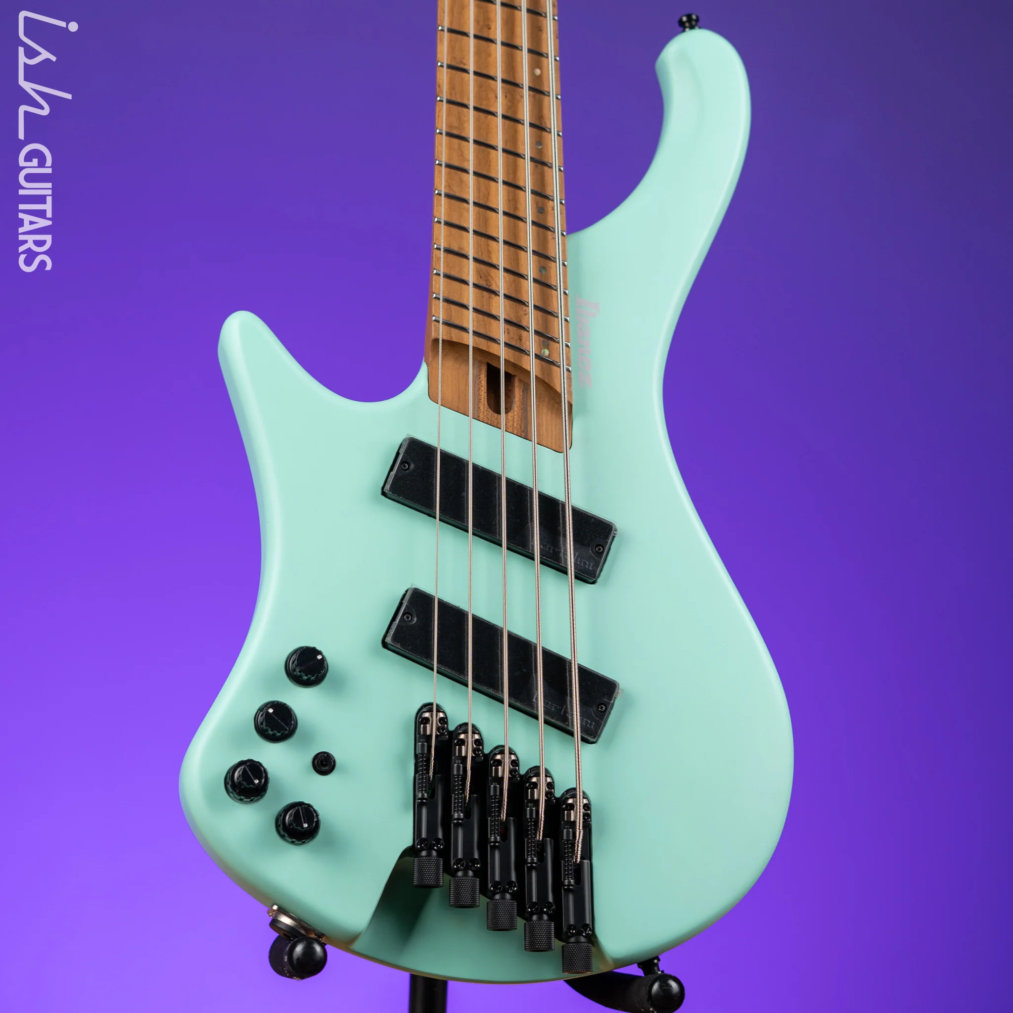 Ibanez EHB1005MSL Multi-Scale Left Handed 5-String Headless Bass Sea Foam Green Demo