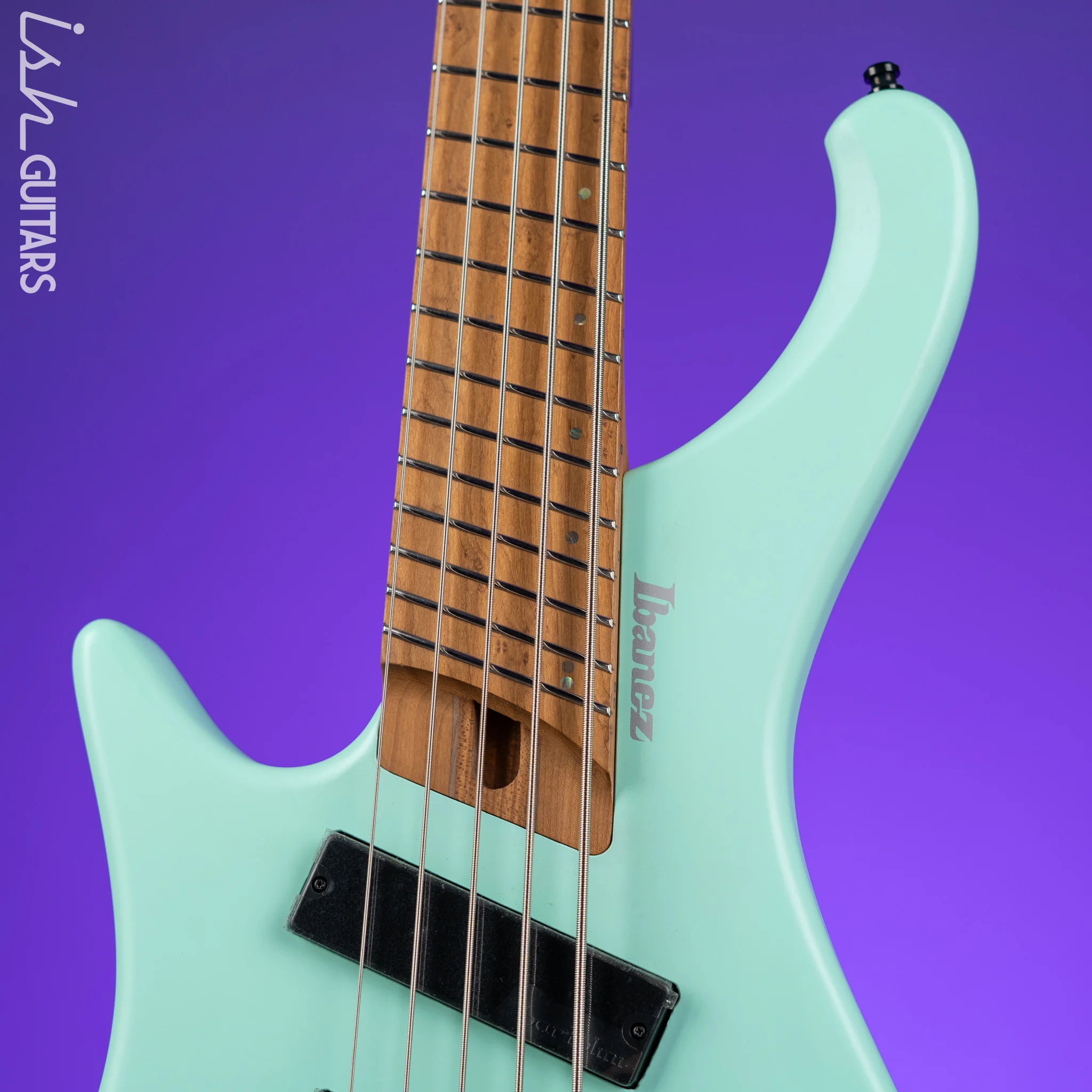 Ibanez EHB1005MSL Multi-Scale Left Handed 5-String Headless Bass Sea Foam Green Demo - Image 3