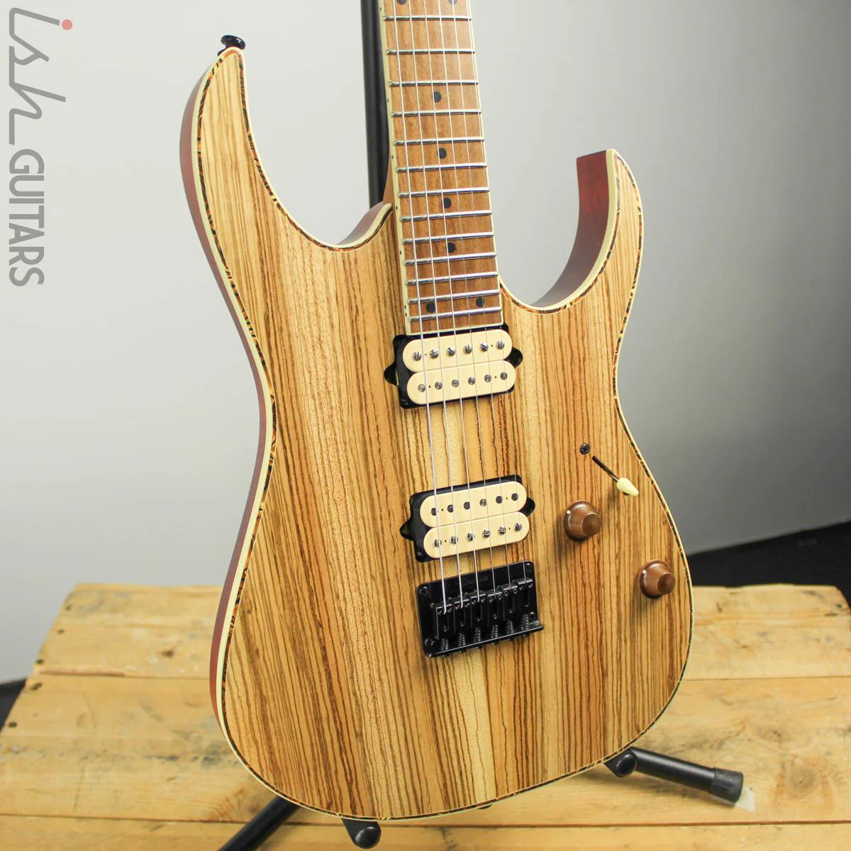 Ibanez Exotic RGEW521M Zebrawood Natural Flat B-STOCK