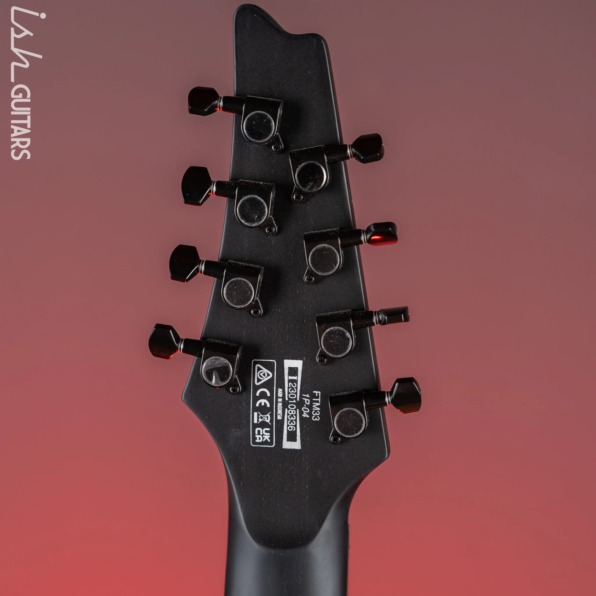 Ibanez FTM33 Fredrik Thordenal Signature 8-String Guitar Weathered Black - Image 10