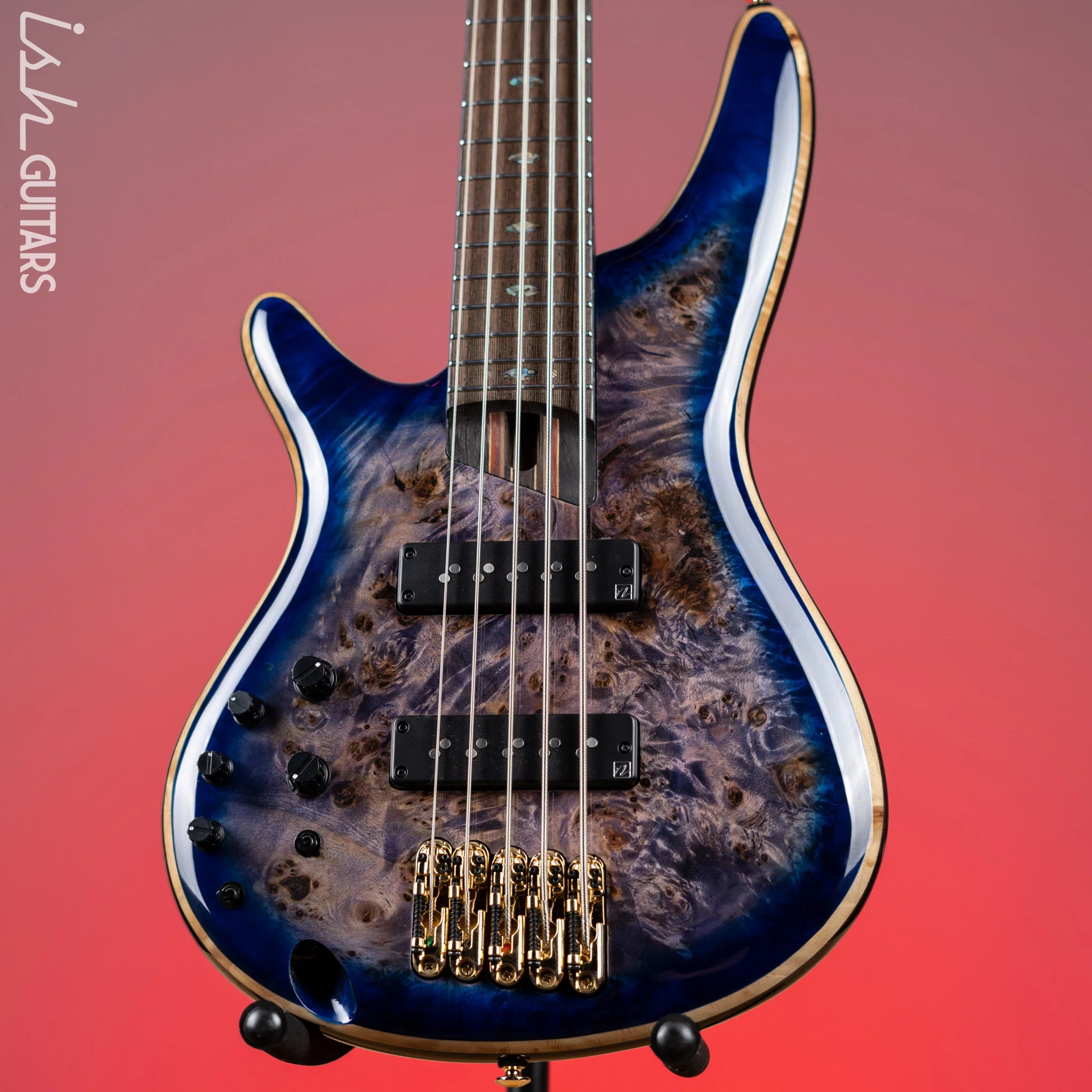 Ibanez Premium SR2605L Left Handed 5-String Bass Cerulean Blue Burst