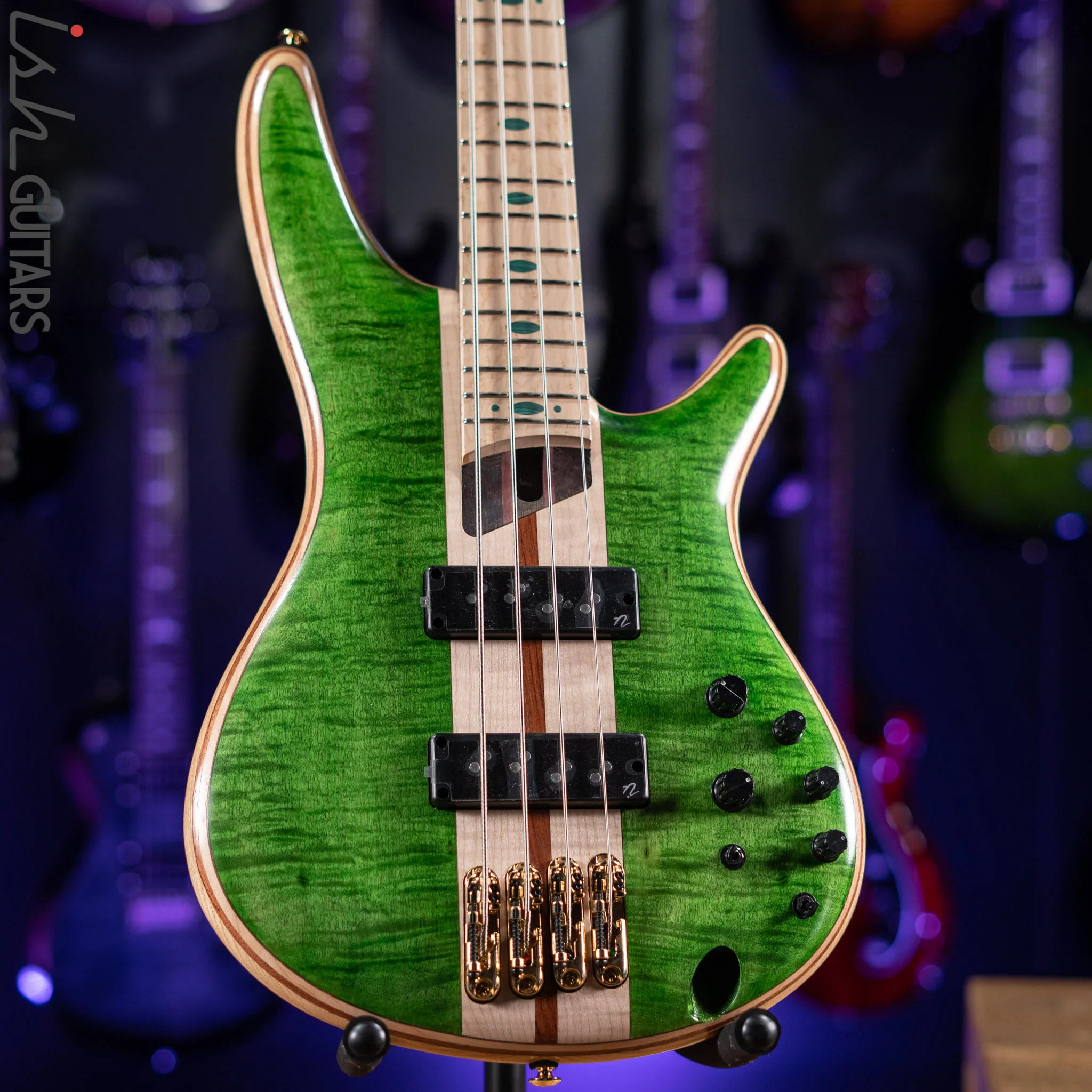 Ibanez Premium SR4FMDX 4-String Bass Emerald Green Low Gloss Demo