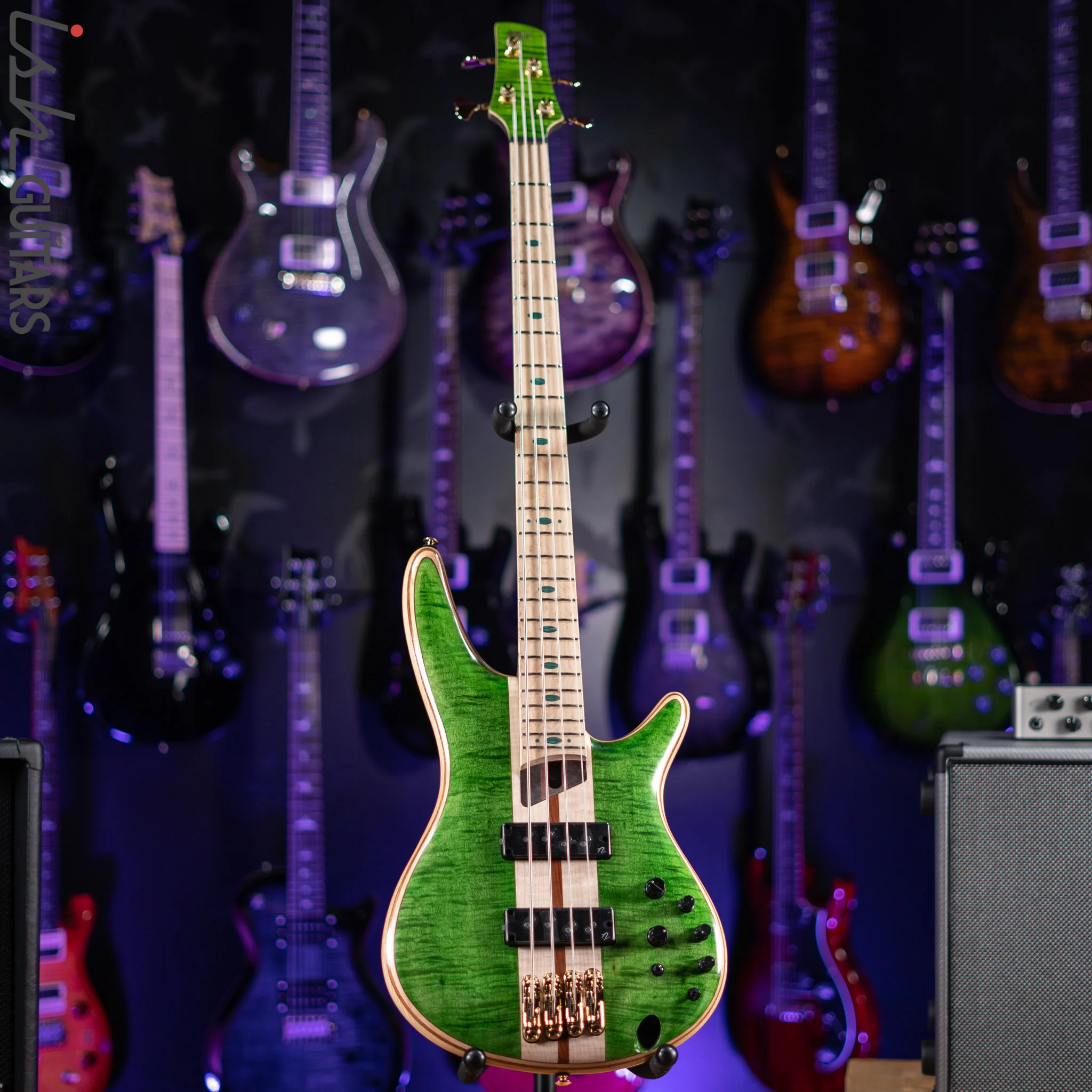 Ibanez Premium SR4FMDX 4-String Bass Emerald Green Low Gloss Demo - Image 2