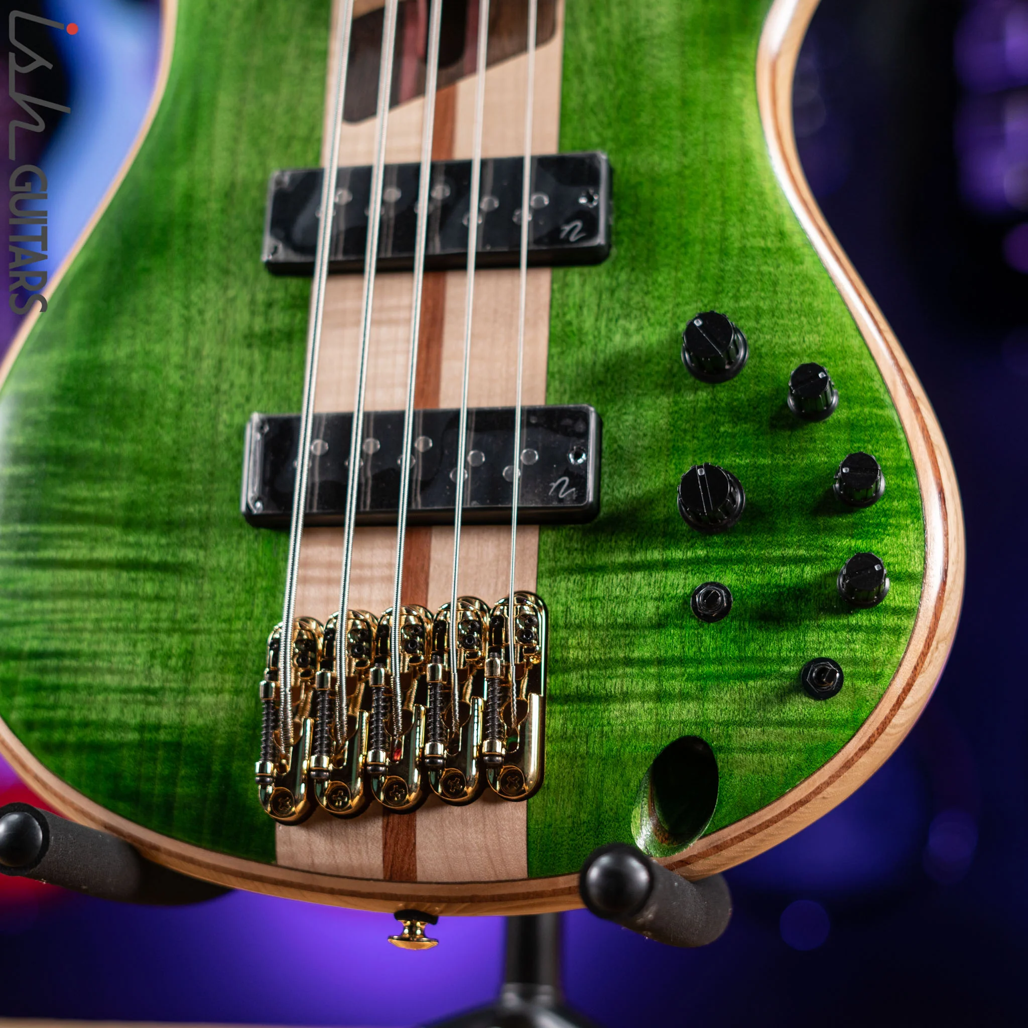 Ibanez Premium SR5FMDX Bass Emerald Green Low Gloss Demo - Image 4