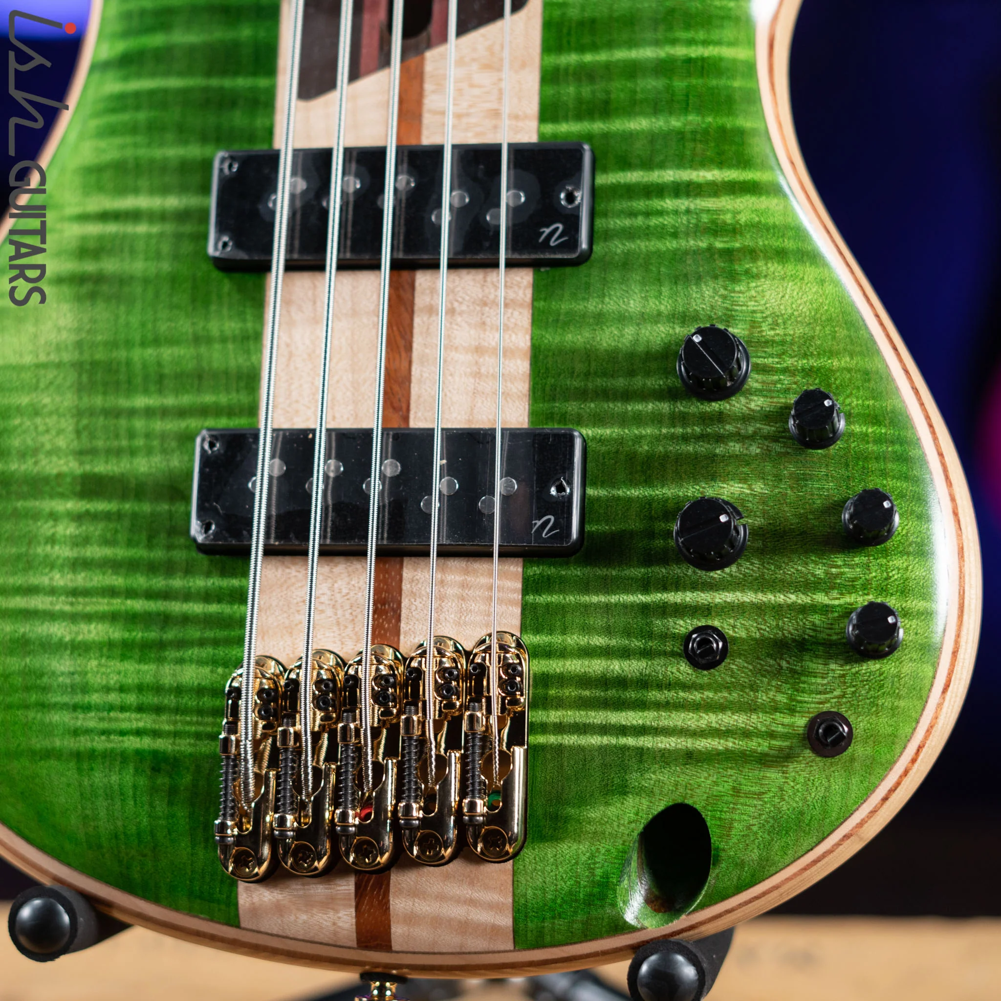 Ibanez Premium SR5FMDX Bass Emerald Green Low Gloss Demo - Image 4