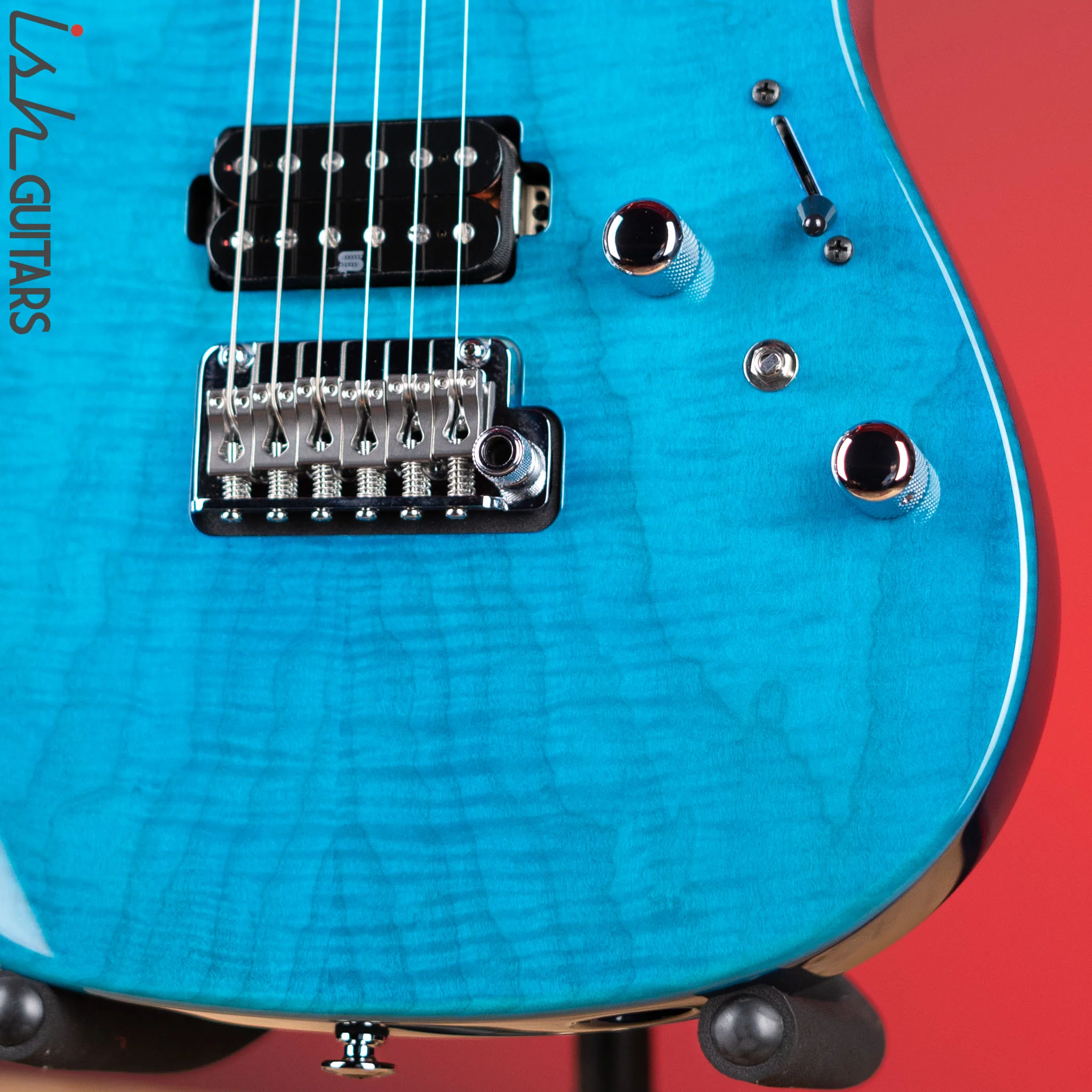 Ibanez Prestige Martin Miller MM1 Electric Guitar Transparent Aqua Blue - Image 4