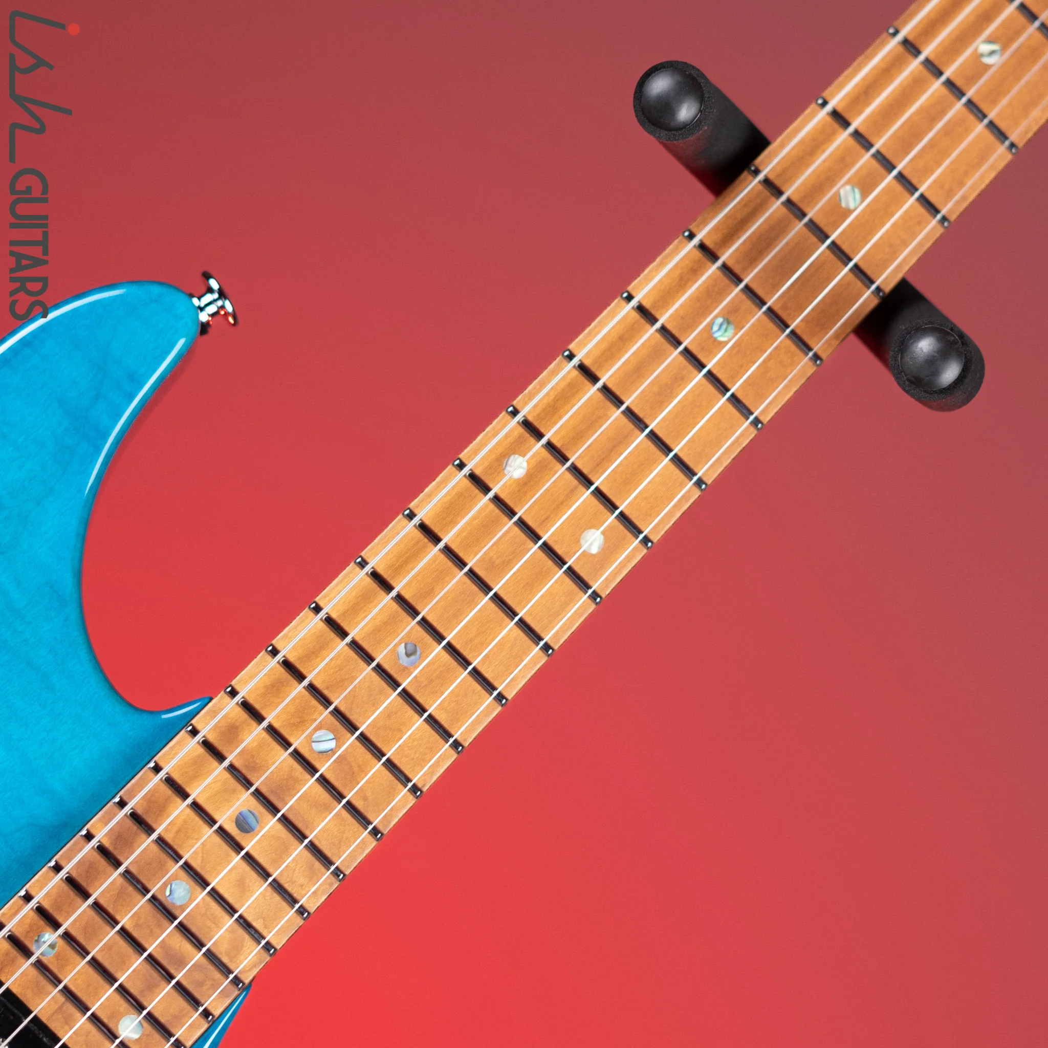 Ibanez Prestige Martin Miller MM1 Electric Guitar Transparent Aqua Blue - Image 5