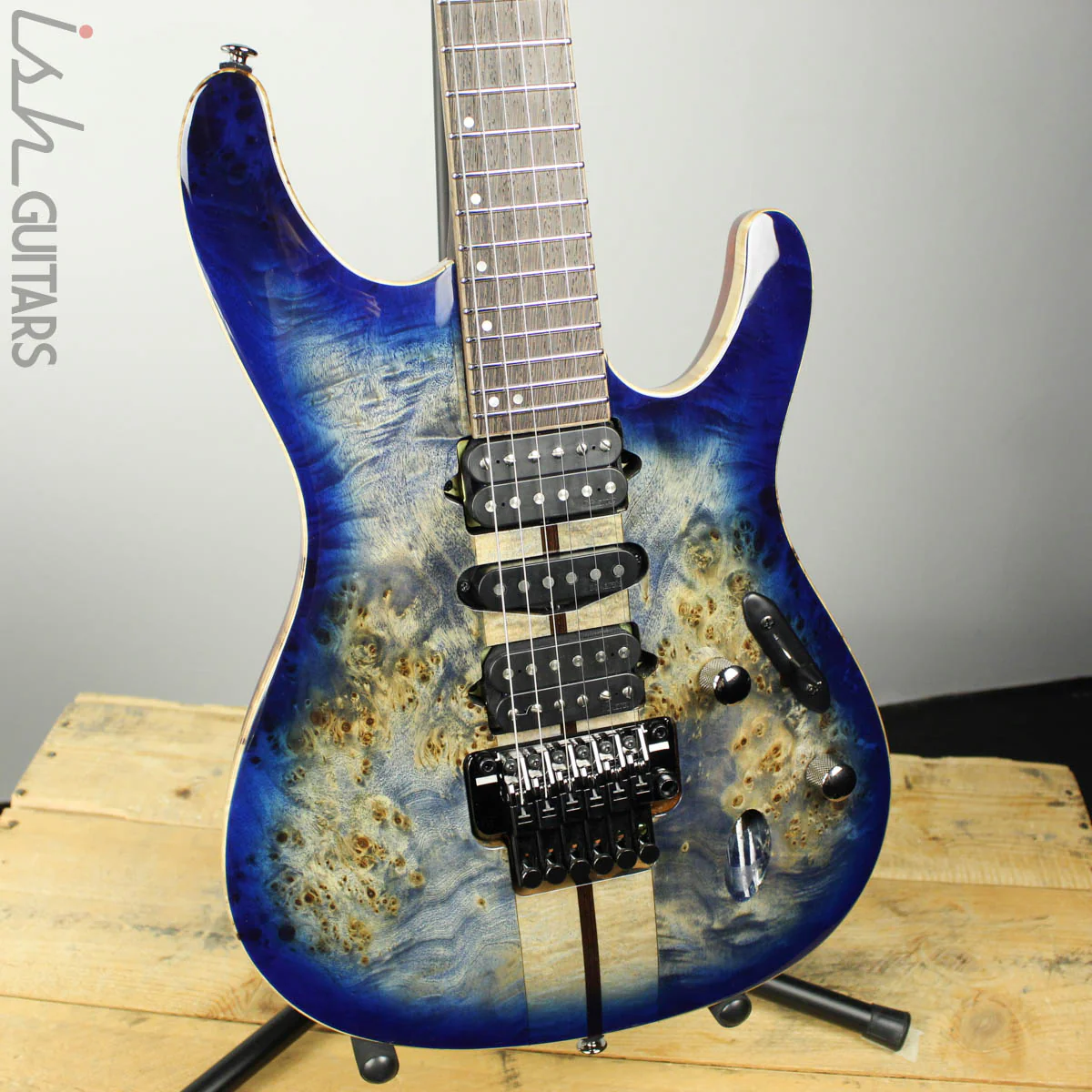 Ibanez S1070PBZ Premium Electric Guitar Cerulean Blue Poplar Burl