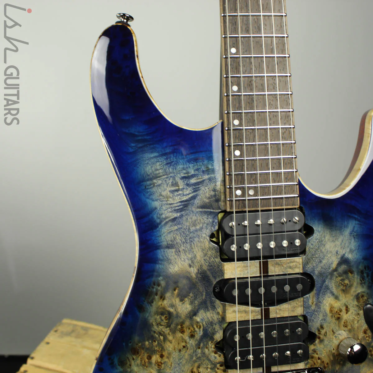 Ibanez S1070PBZ Premium Electric Guitar Cerulean Blue Poplar Burl - Image 4