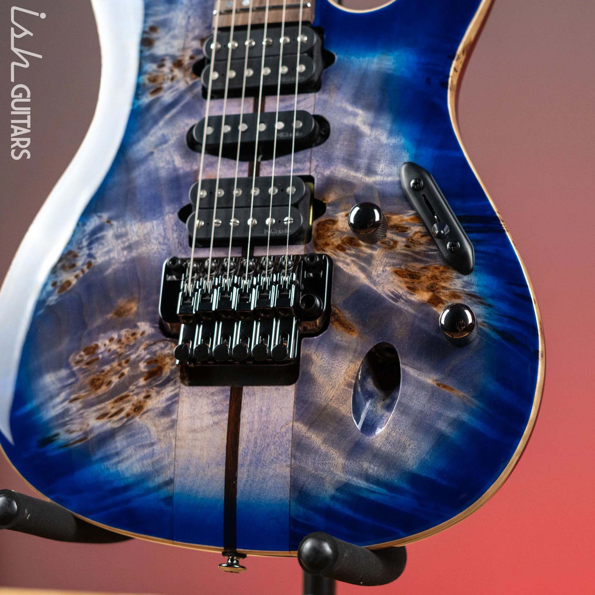 Ibanez S1070PBZ Premium Electric Guitar Cerulean Blue Burst - Image 4