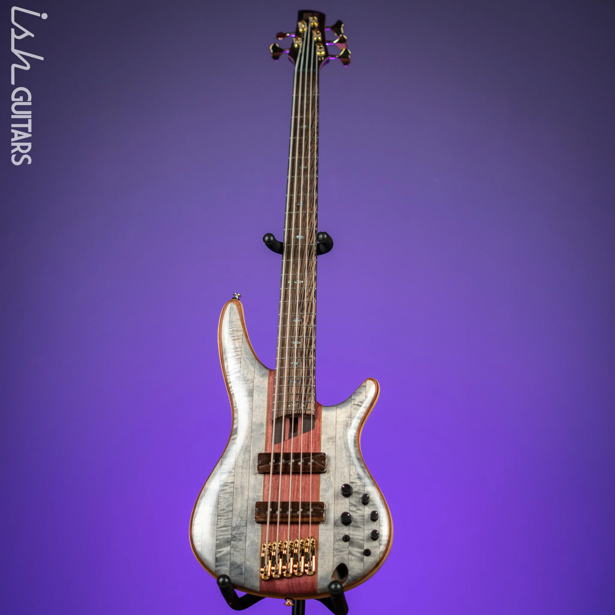 Ibanez SR5CMDX Premium 5-String Bass Black Ice Low Gloss Demo - Image 2