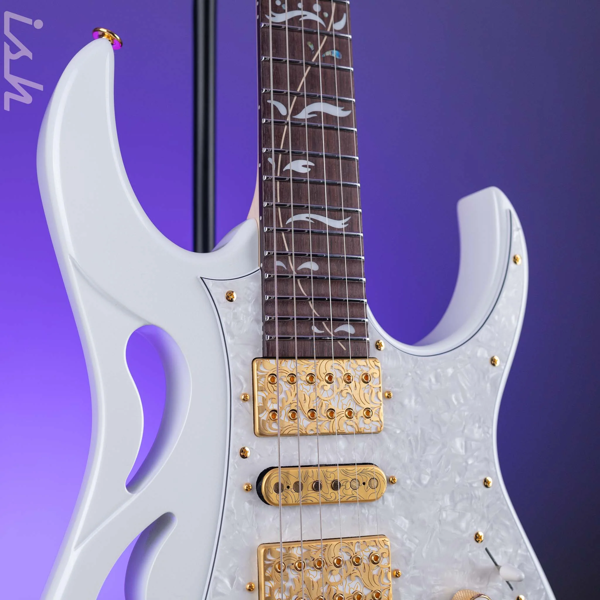 Ibanez Steve Vai Signature PIA3761 Stallion White Demo - Image 3