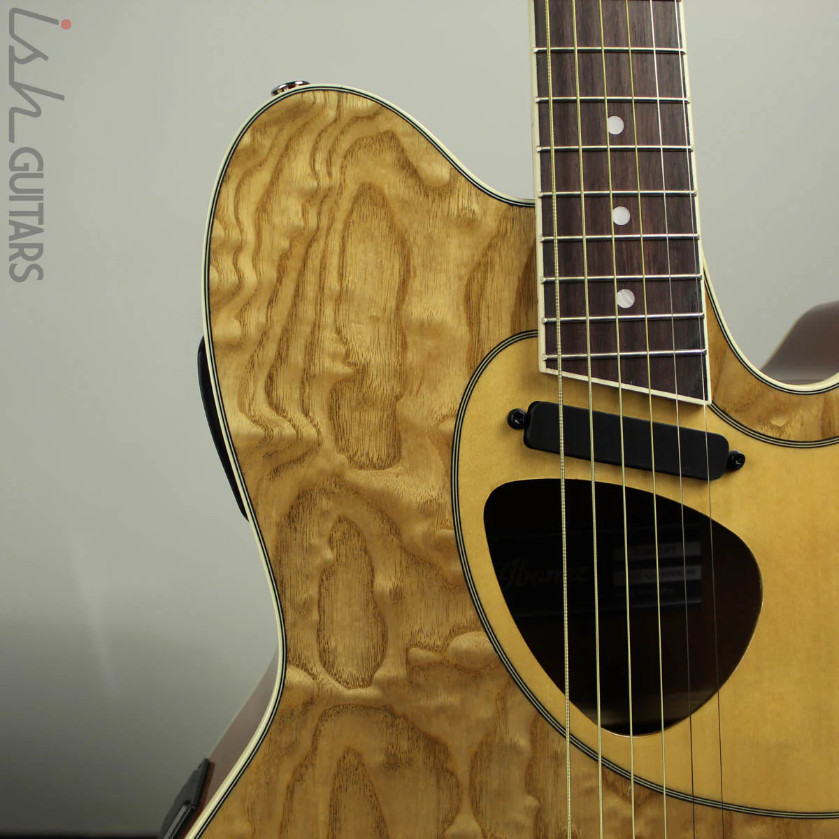 Ibanez TCM50NT Talman Acoustic Electric Guitar Figured Ash - Image 4