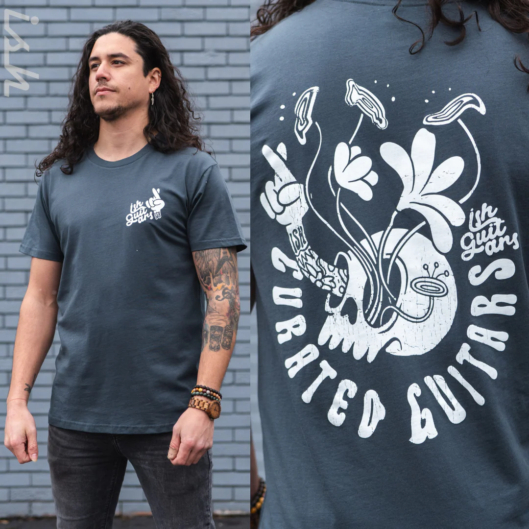 Ish T-Shirt Comic Skull Petrol Blue