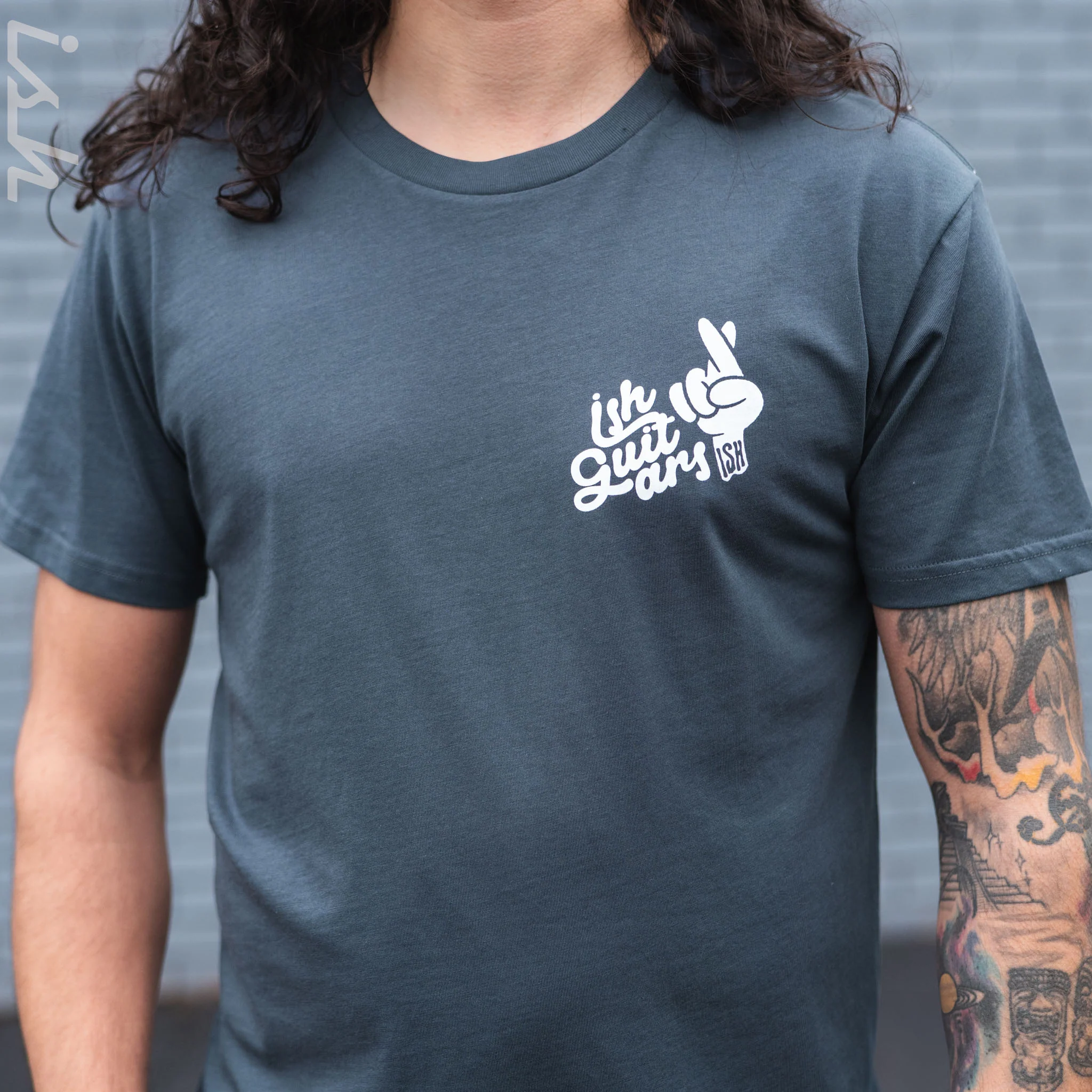 Ish T-Shirt Comic Skull Petrol Blue - Image 3