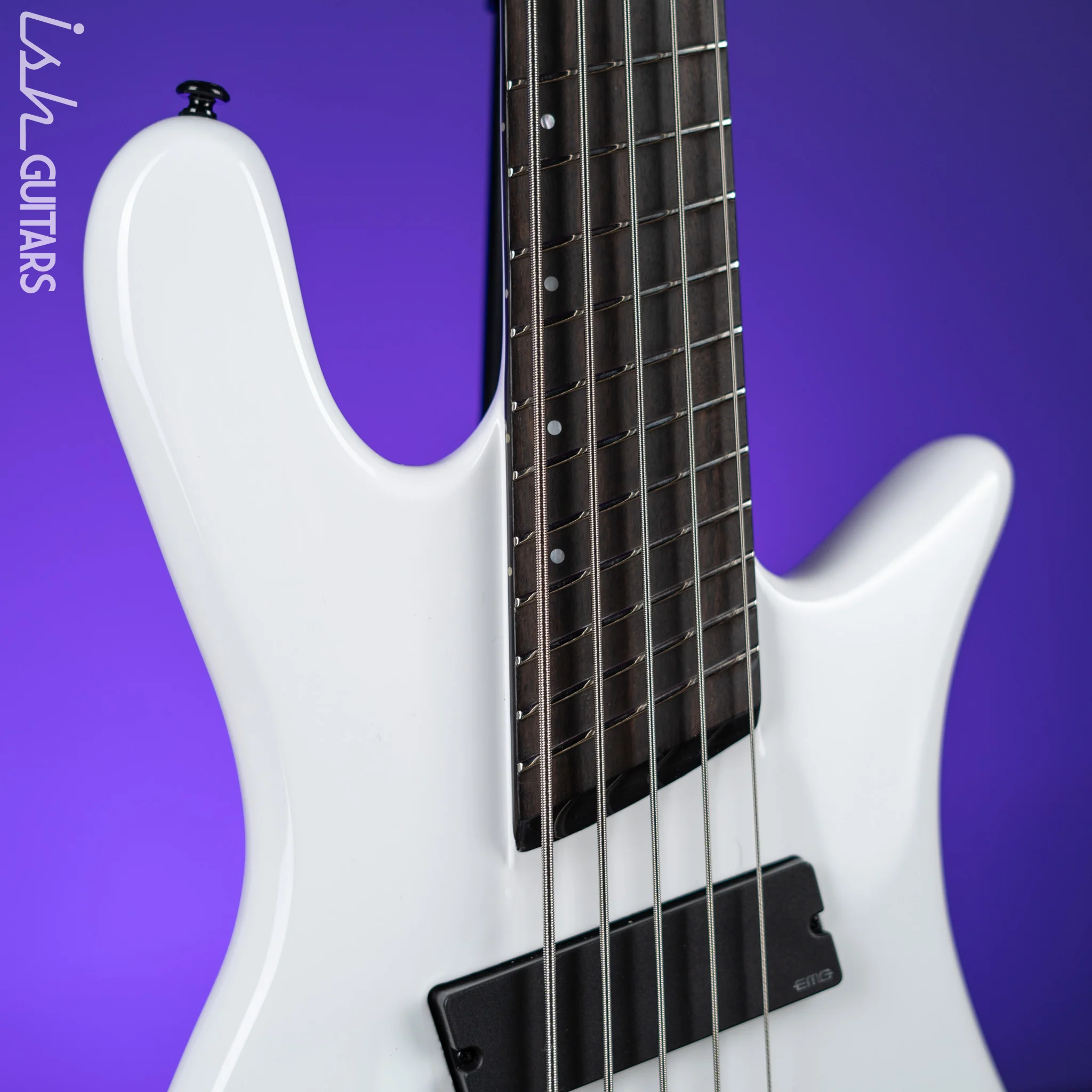 Ish X Spector NS Dimension 5 String EMG Darkglass White Gloss Demo - Image 4