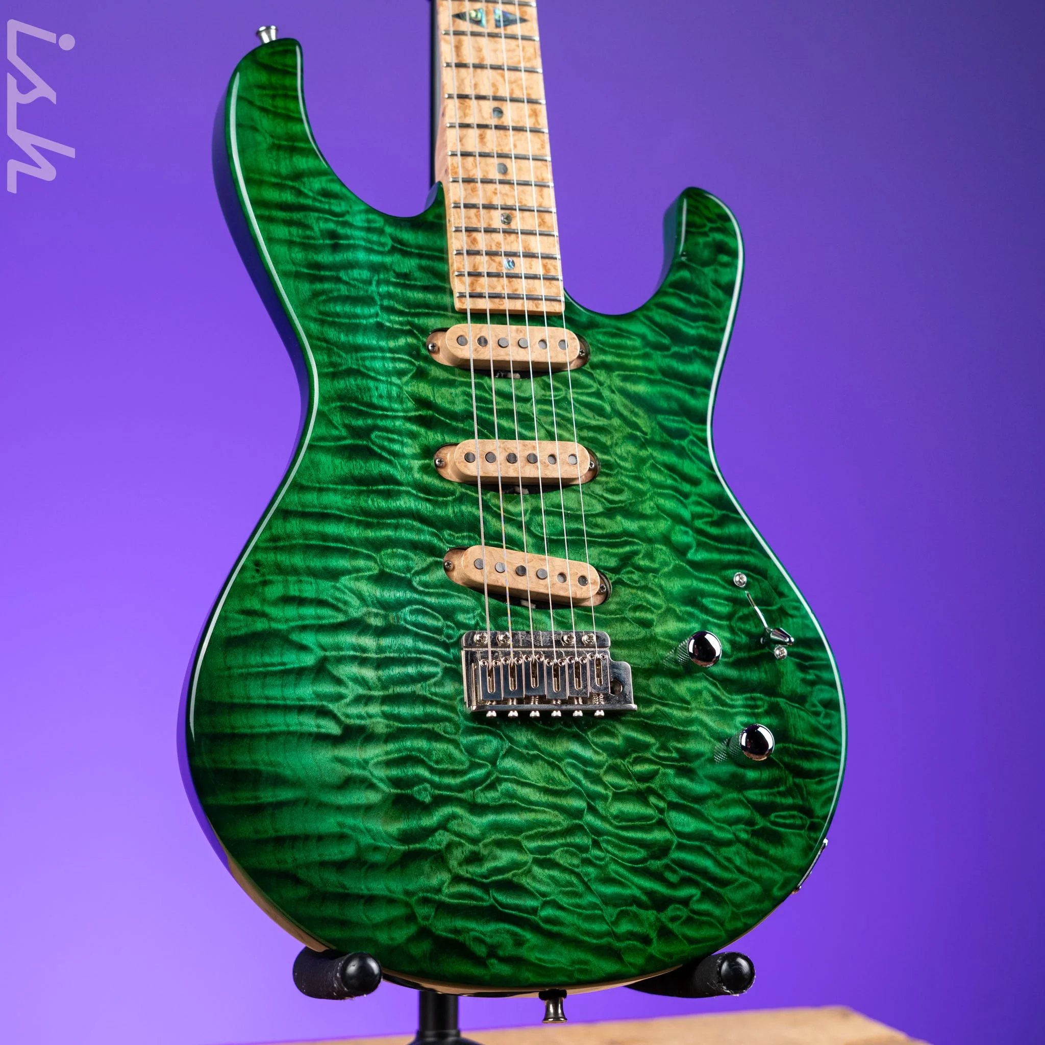 JP Guitars Luna Emerald Green Quilt
