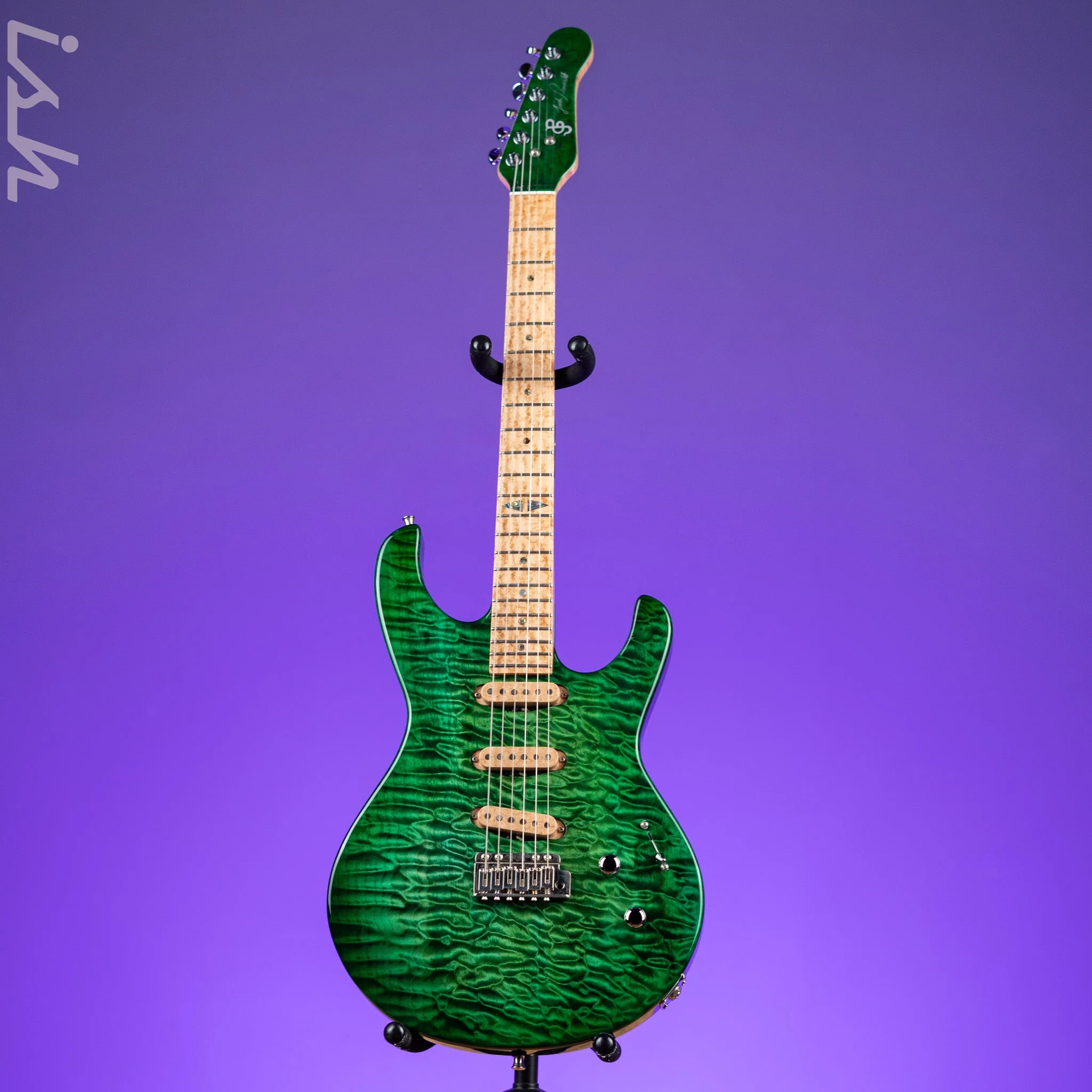 JP Guitars Luna Emerald Green Quilt - Image 2
