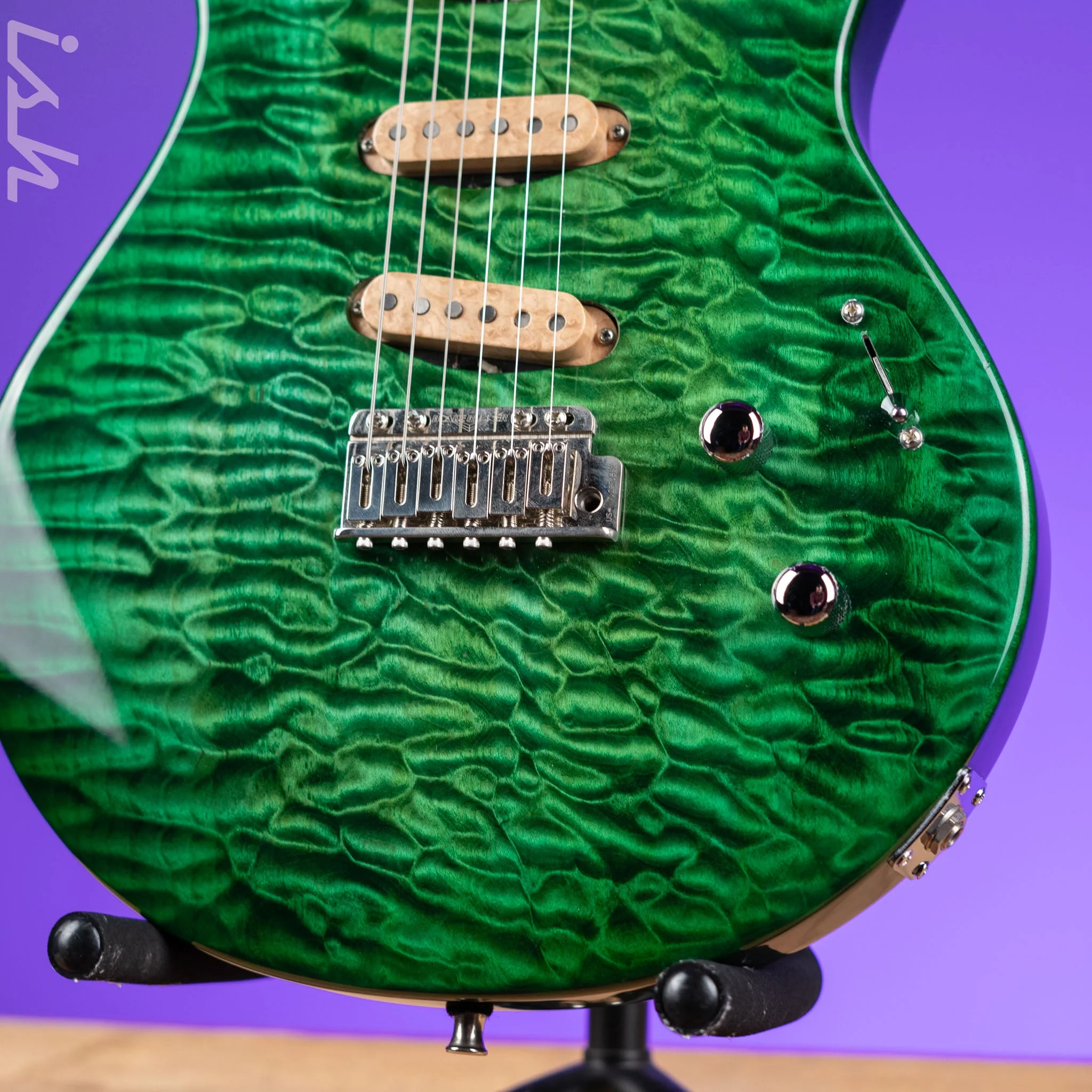 JP Guitars Luna Emerald Green Quilt - Image 4