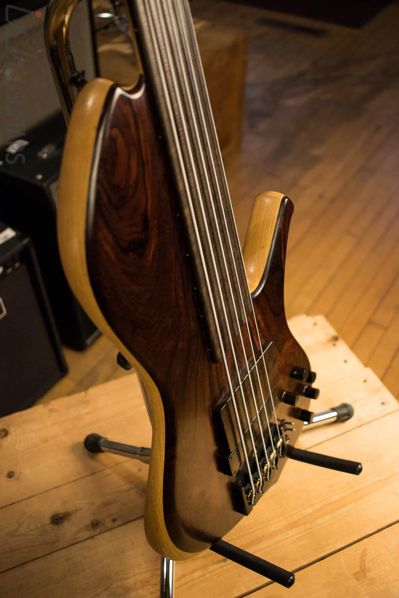 Ken Lawrence Brase 5 Fretless Cocobolo Piezo - Image 7