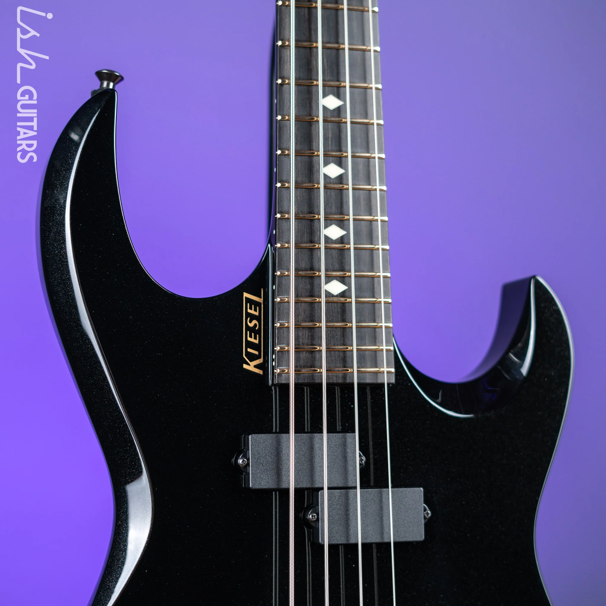 Kiesel VB4 Short Scale Vader 4-String Bass Metallic Black Gloss - Image 3