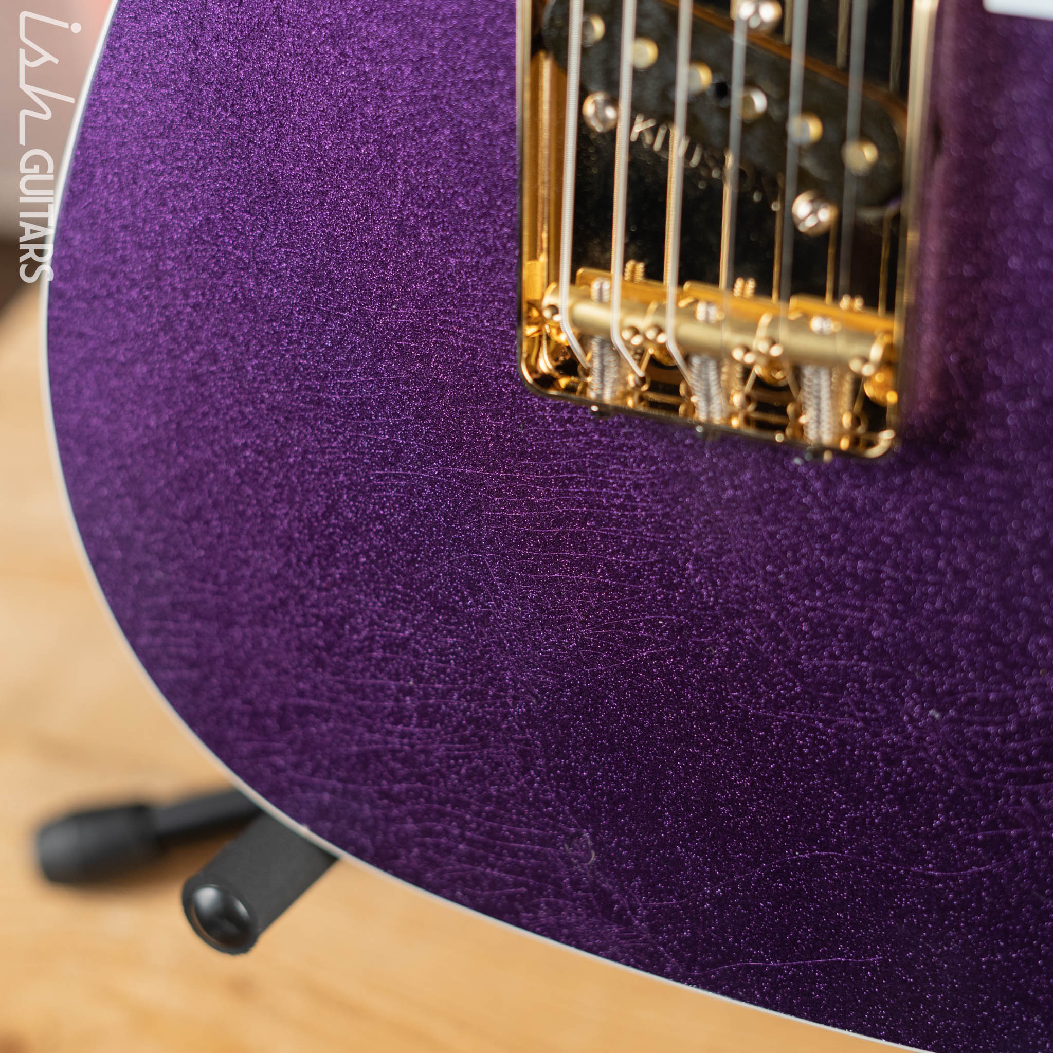 LSL Bad Bone 190 T-Style Electric Guitar Purple Sparkle - Image 6