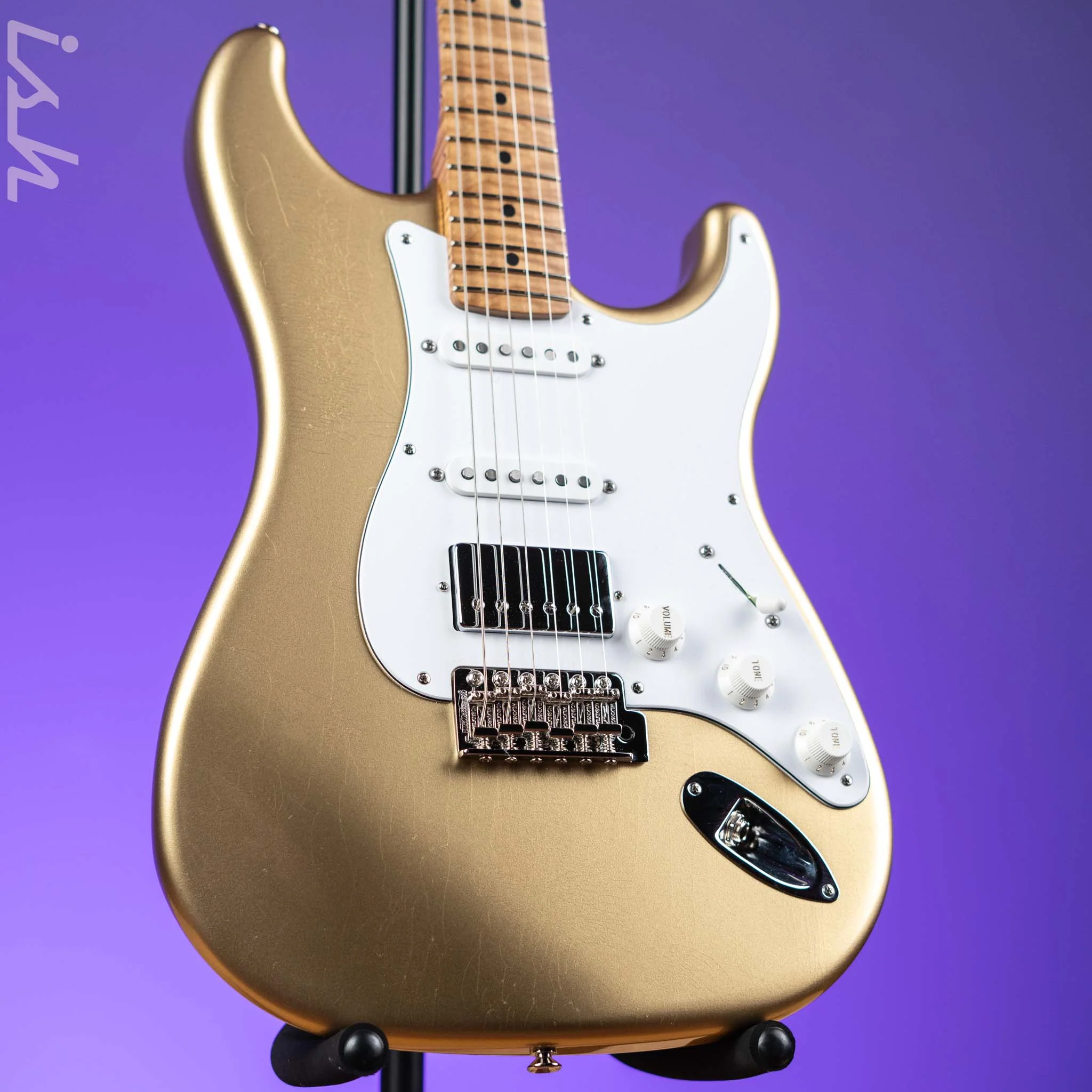 LSL Saticoy HSS 22 Fret Classic S Gold Aged Roasted Maple Neck