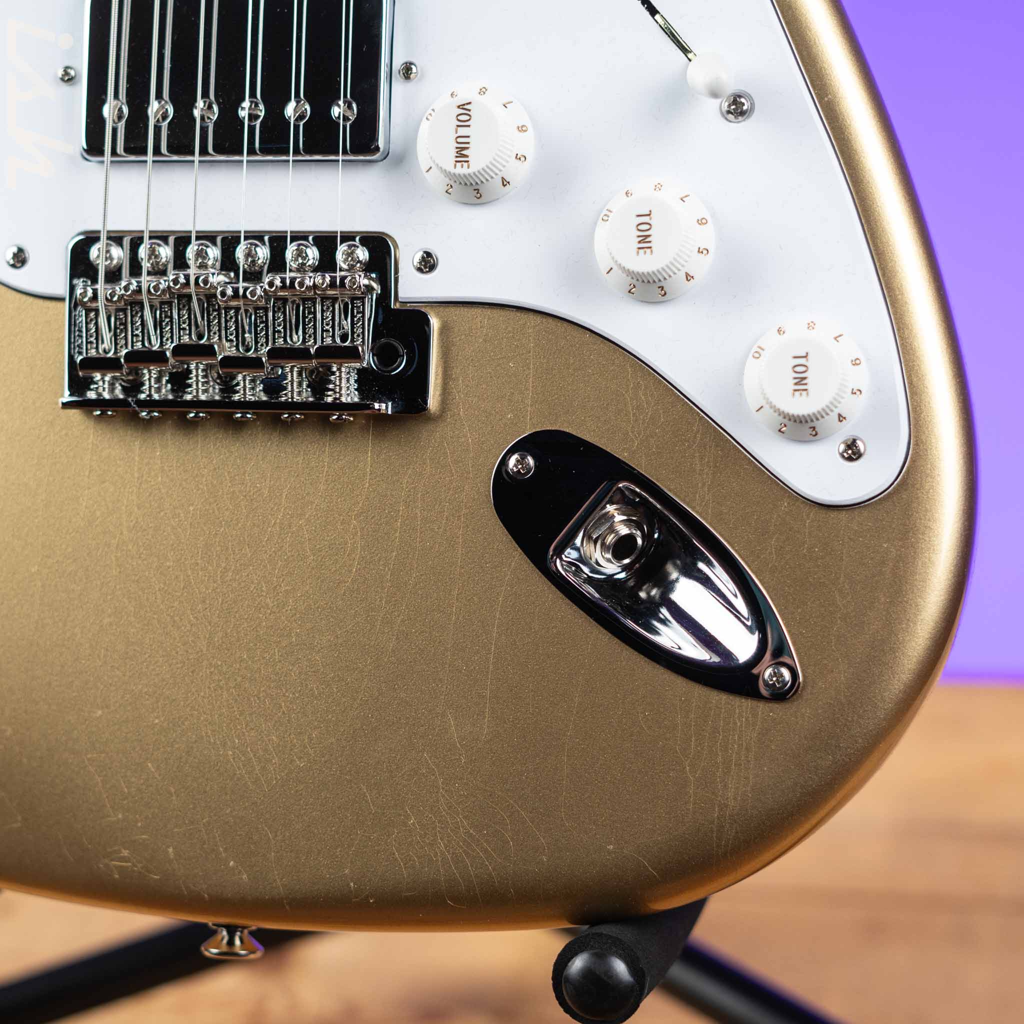 LSL Saticoy HSS 22 Fret Classic S Gold Aged Roasted Maple Neck - Image 4