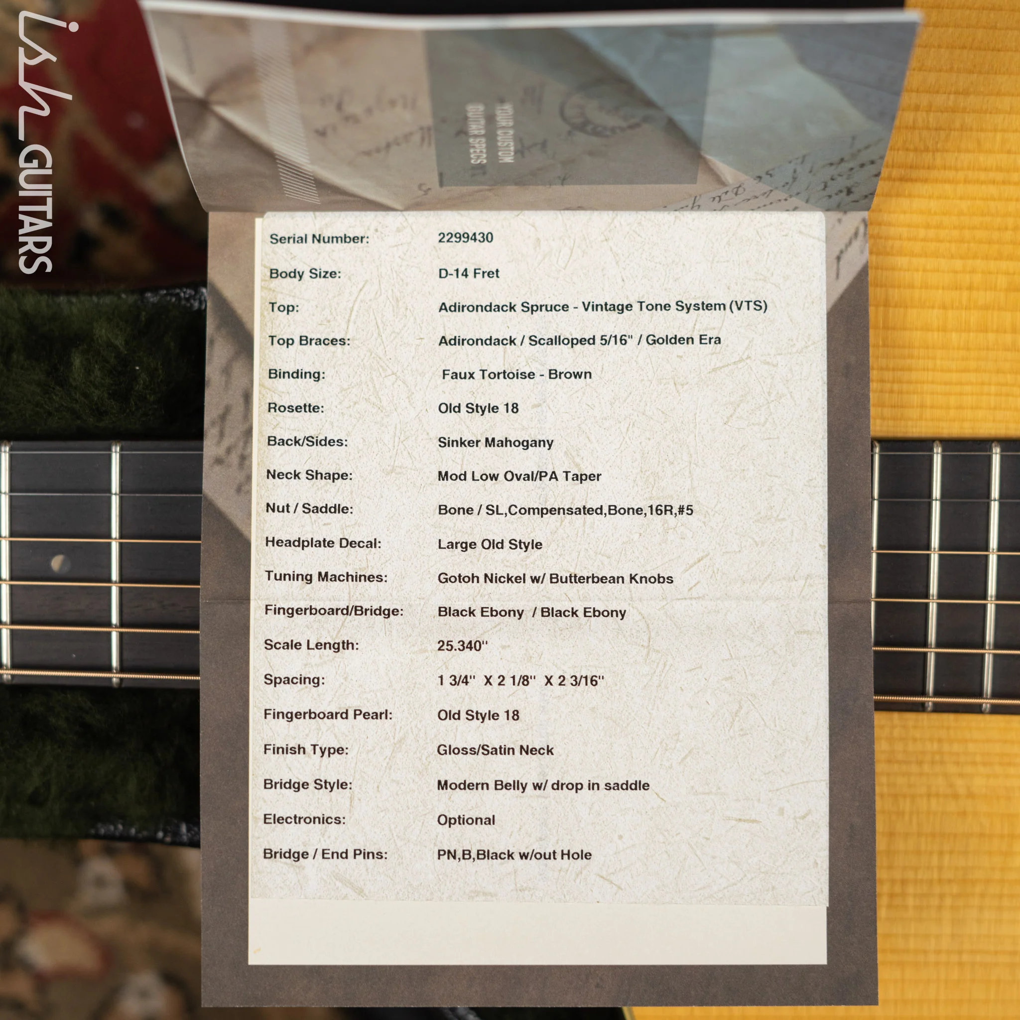 2019 Martin Custom Shop D-18 Dreadnaught Natural Adirondack Spruce - Image 14