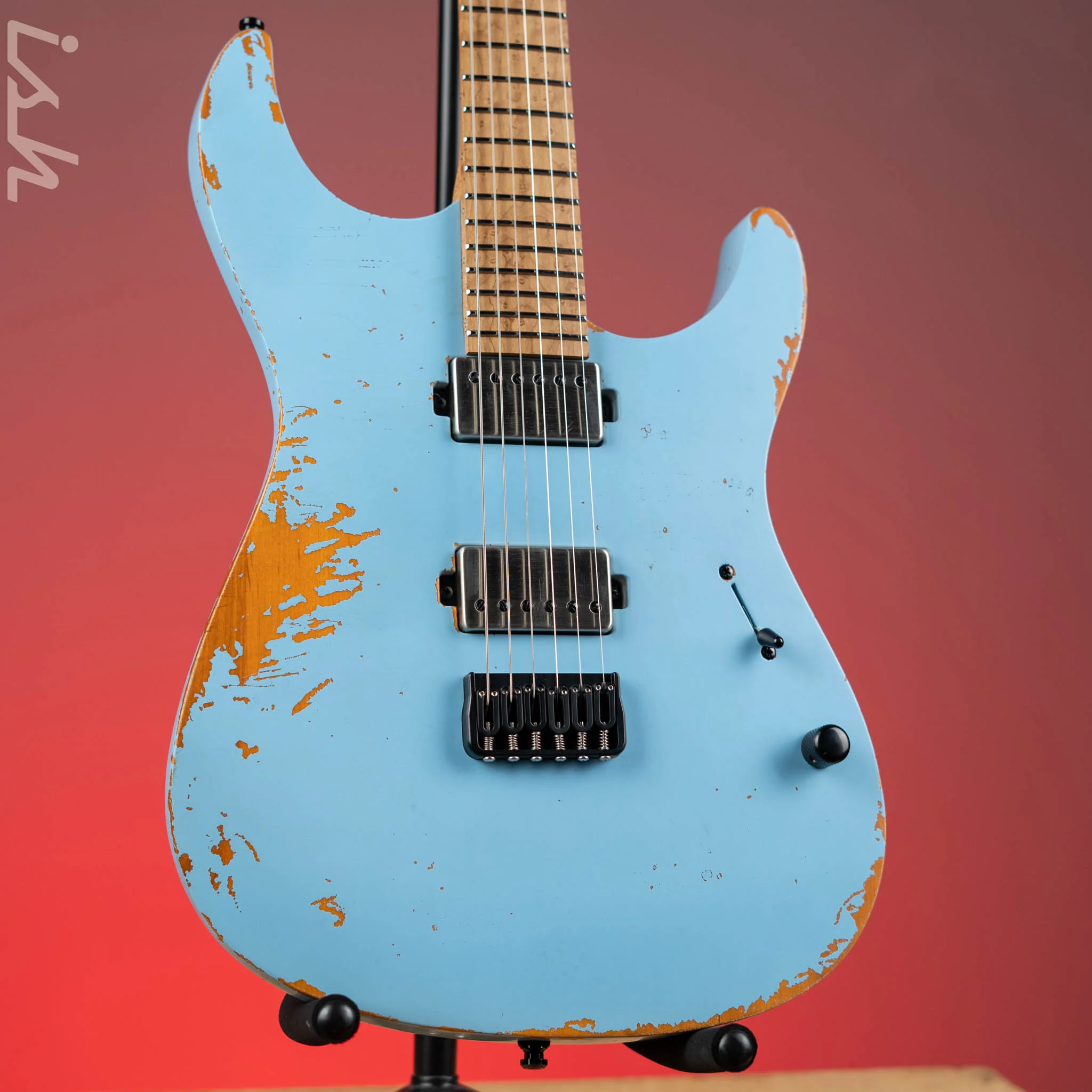 Mayones Aquila Aged Relic 6 Daphne Blue Satin NAMM 2024