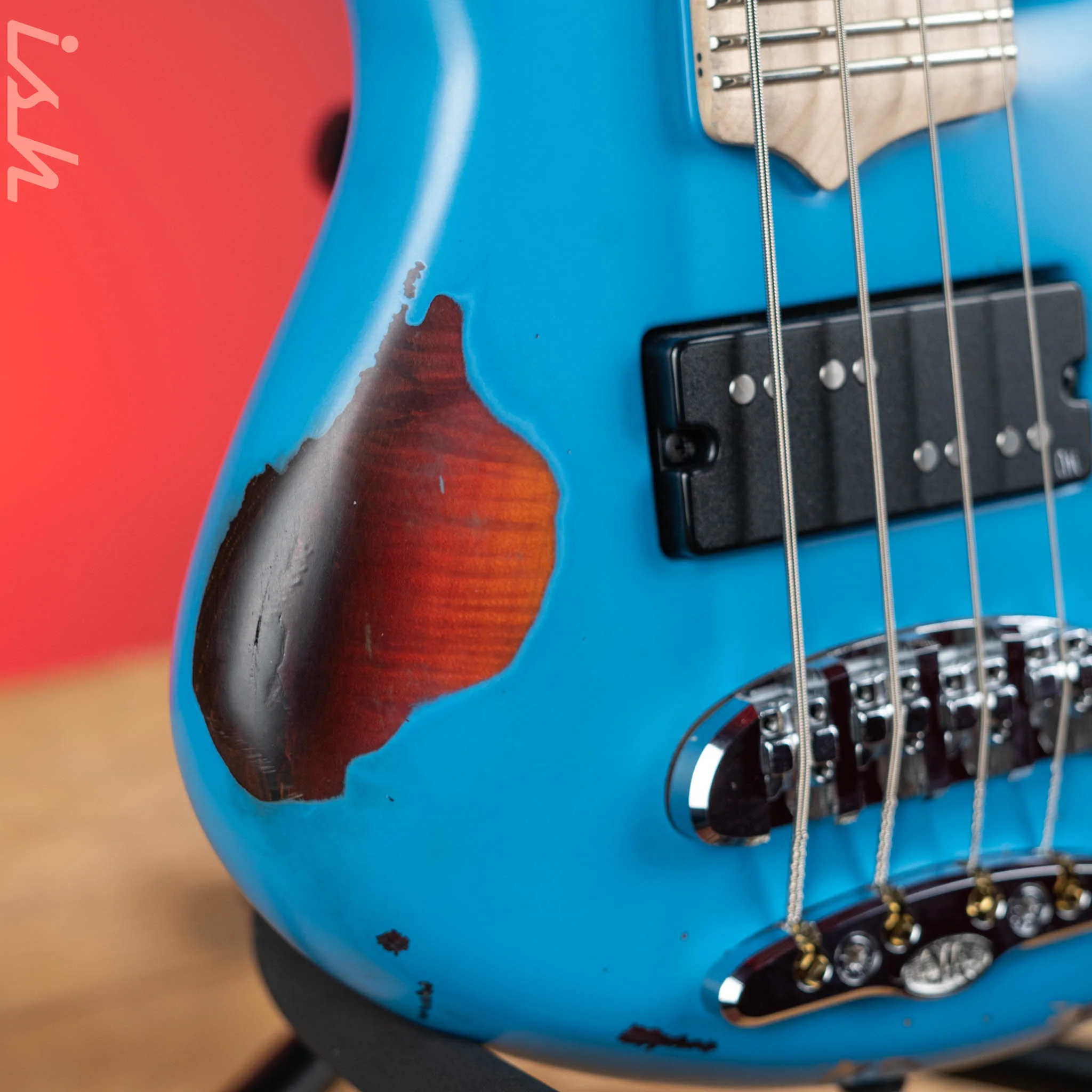 Mayones Cali 4 Bass Guitar Daphne Blue Relic - Image 5
