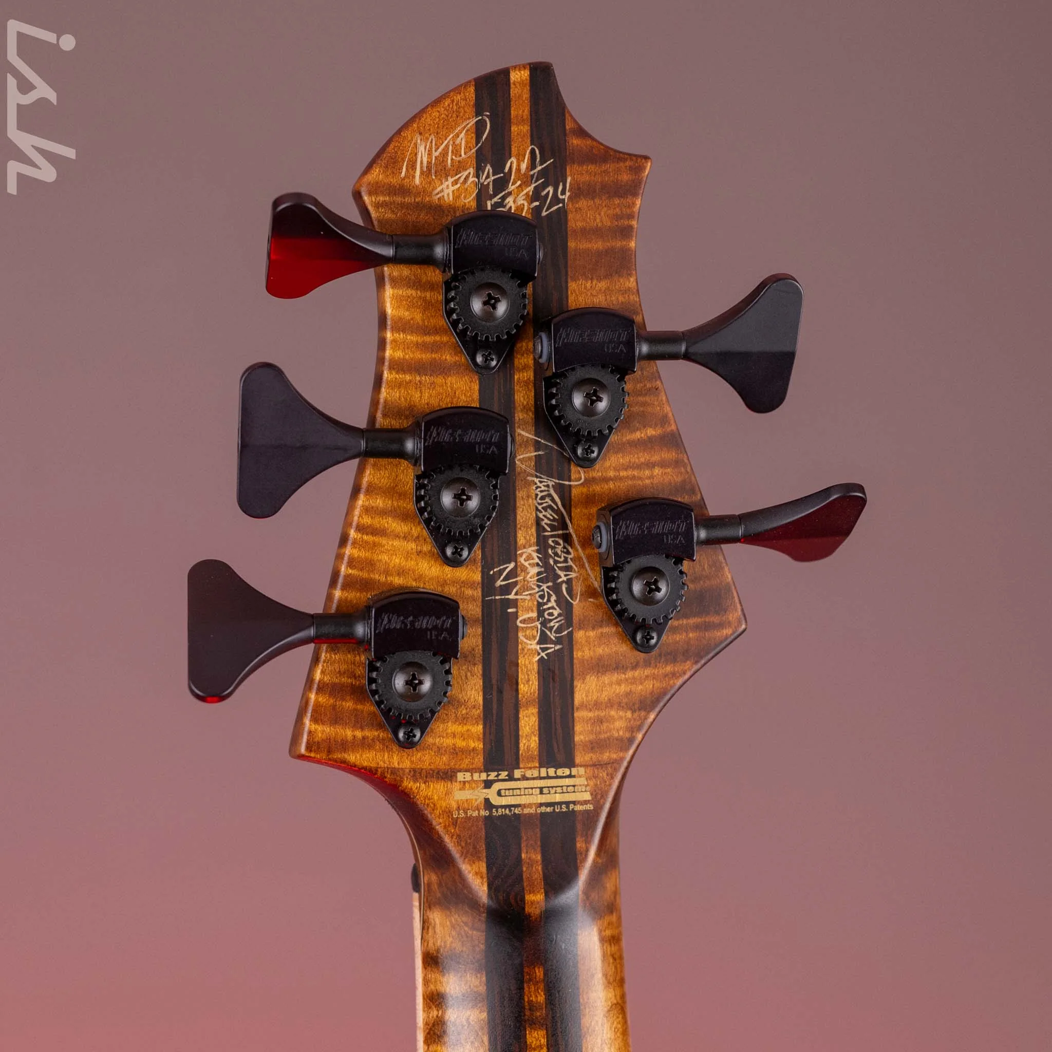 2023 MTD 535-24 5-String Bass NAMM Brown Walnut on Flamed Sycamore - Image 11