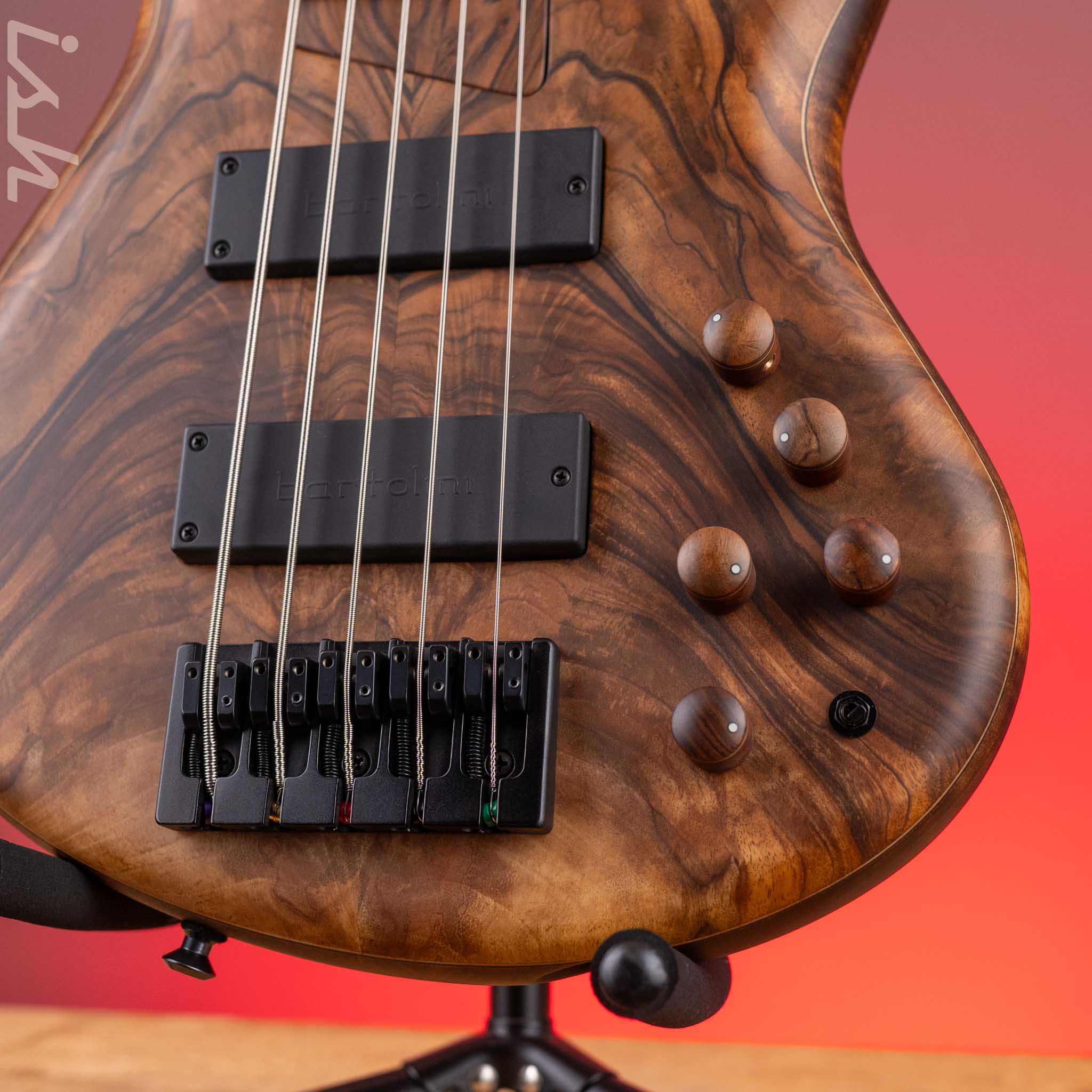 2023 MTD 535-24 5-String Bass NAMM Brown Walnut on Flamed Sycamore - Image 4