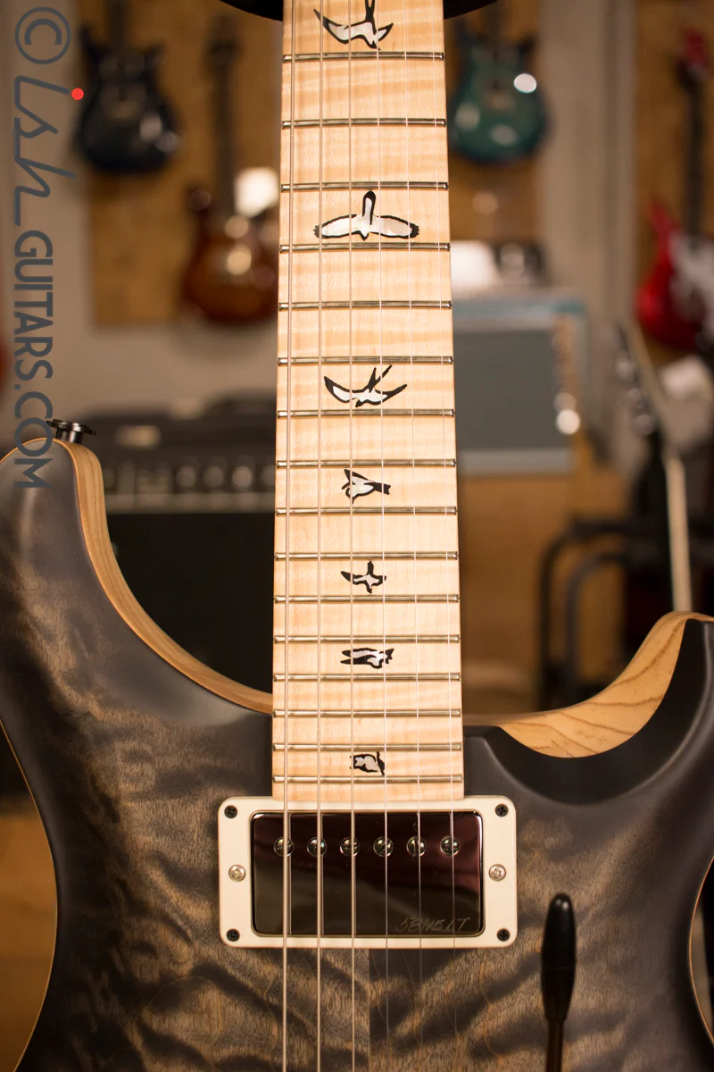 Paul Reed Smith PRS Custom 24 Semi-Hollow Wood Library Quilt Swamp Ash Charcoal - Image 6