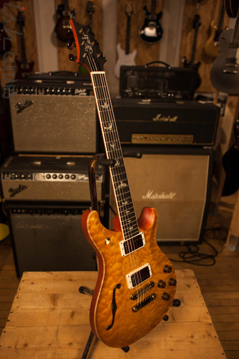 Paul Reed Smith PRS B-Stock McCarty 594 Semi-Hollow Wood Library Korina Neck Ebony Fretboard Korina Back Faded McCarty Sunburst Satin Finish - Image 9