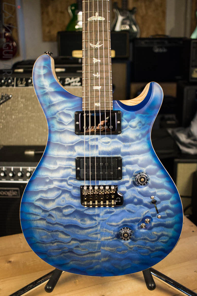 Paul Reed Smith Wood Library Custom 24/08 Satin Faded Blue Burst Quilted Maple Top Swamp Ash Body