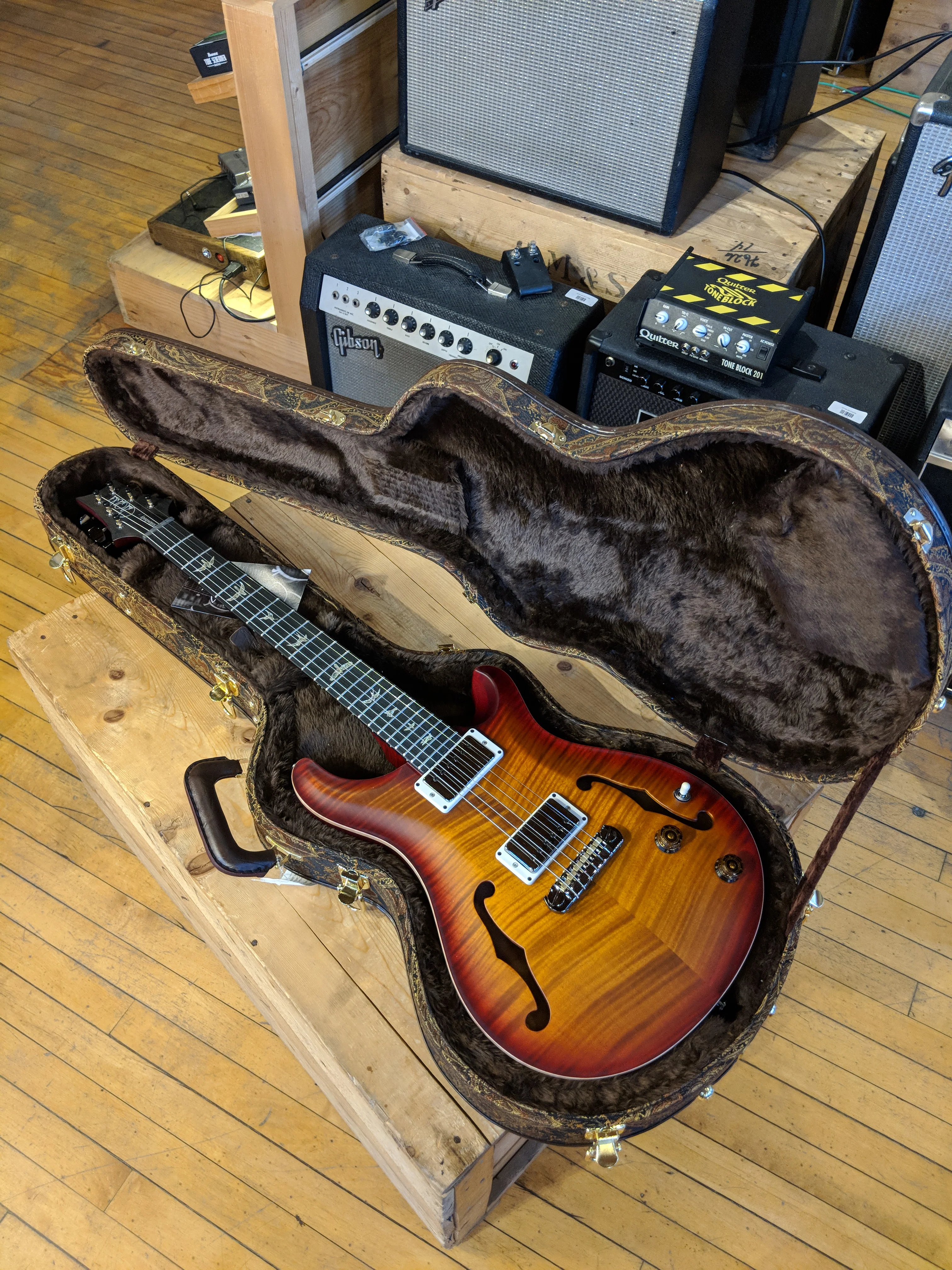 Paul Reed Smith Wood Library Hollowbody I Dark Cherry Sunburst w/ Matching Flamed Neck - Image 10