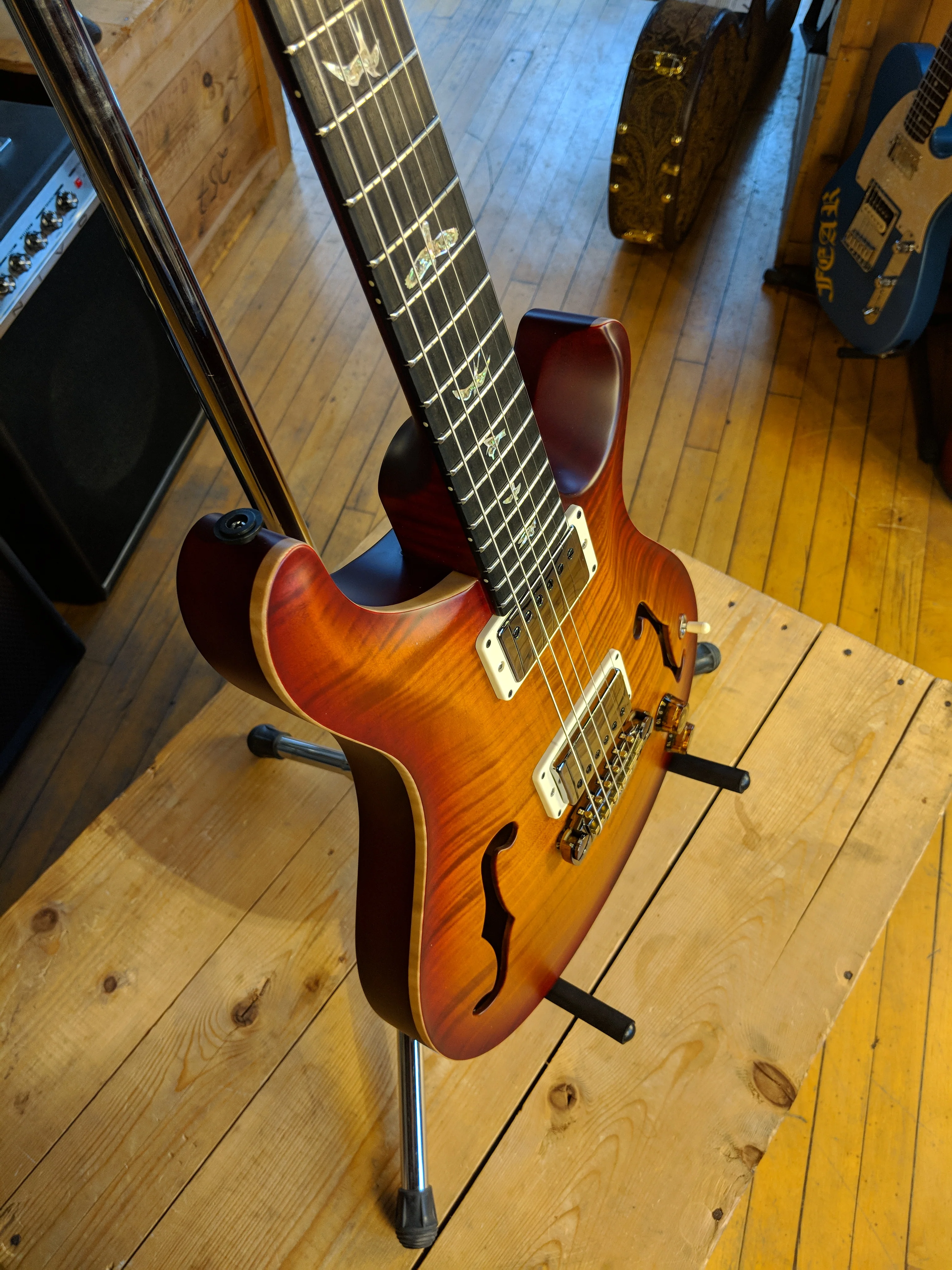 Paul Reed Smith Wood Library Hollowbody I Dark Cherry Sunburst w/ Matching Flamed Neck - Image 6