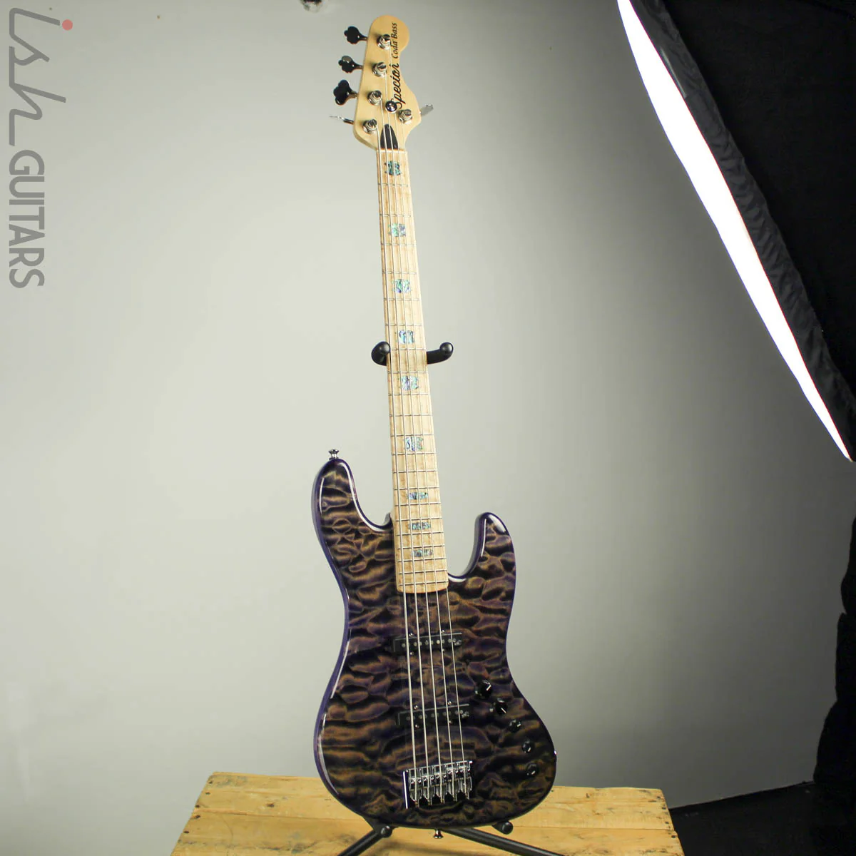 NAMM 2018 USA Spector Coda Deluxe 5 String XL Bass Guitar Ultra Violet - Image 2