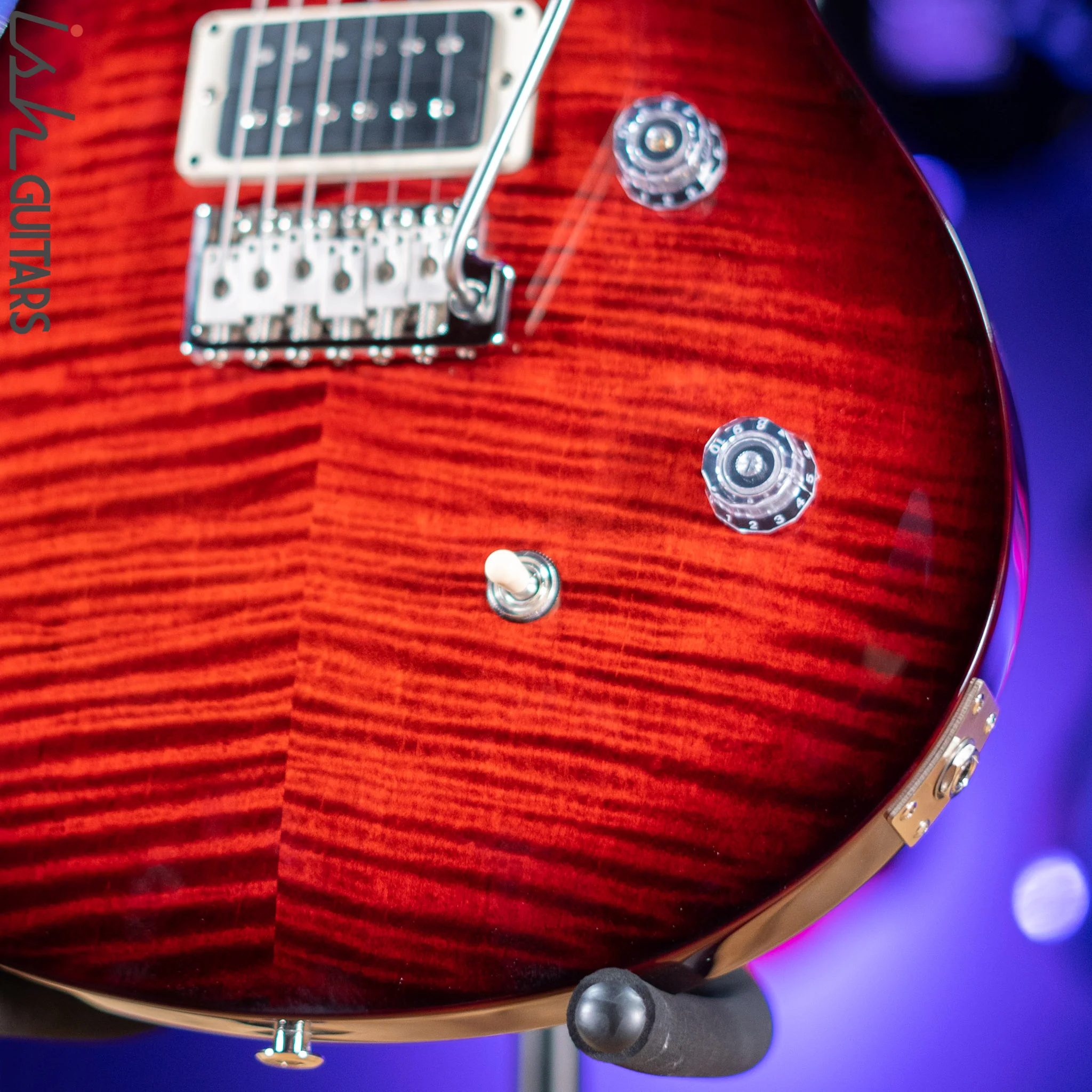 PRS CE 24 Electric Guitar Fire Red Burst Red Binding - Image 4