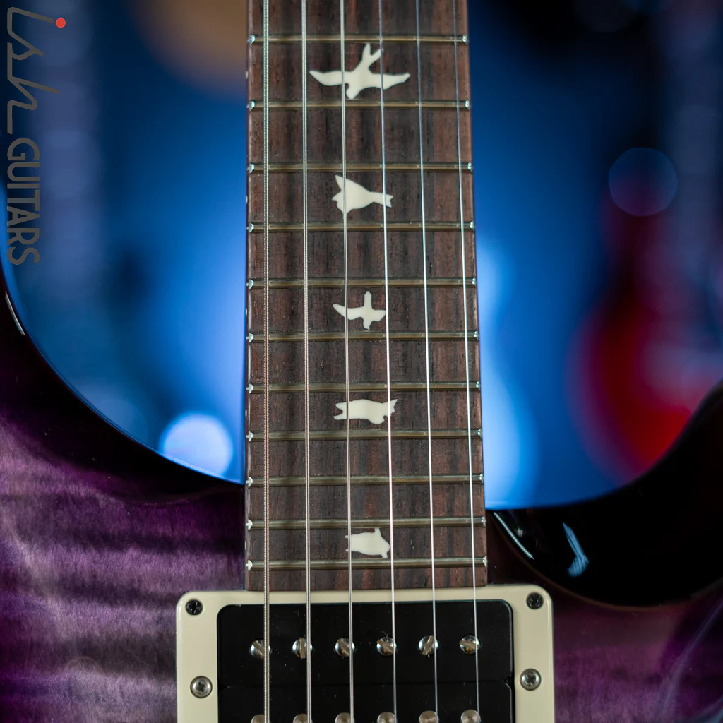 PRS CE 24 Electric Guitar Grey Black w/ Purple & Black Wrap Burst - Image 5