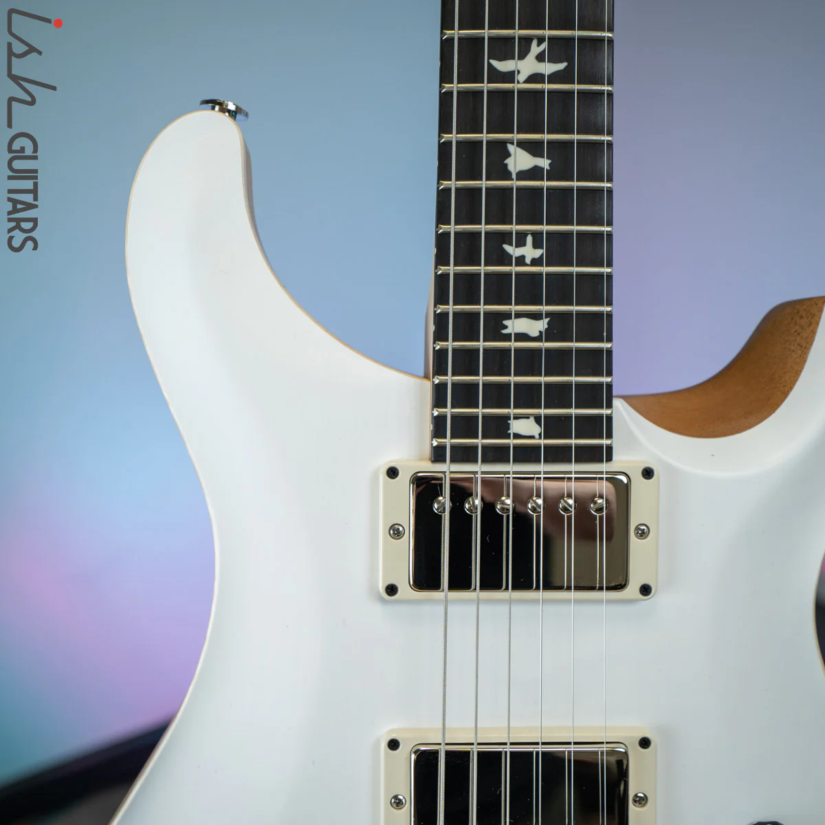 PRS CE 24 Satin Nitro 57/08 Ebony Fretboard Jet White - Image 3
