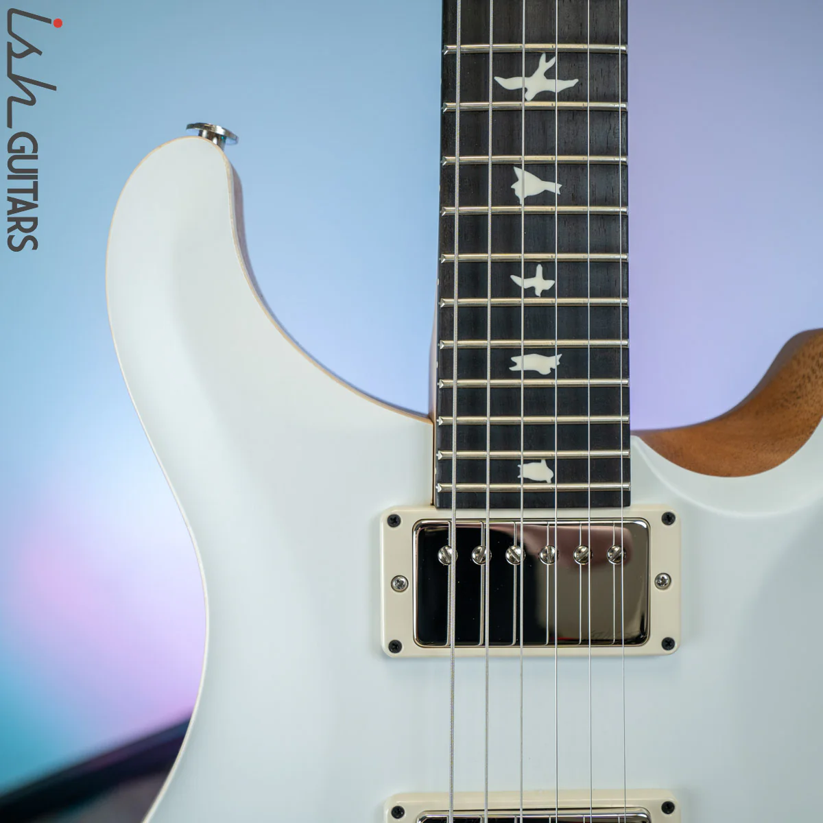 PRS CE 24 Satin Nitro 57/08 Ebony Fretboard Jet White - Image 3