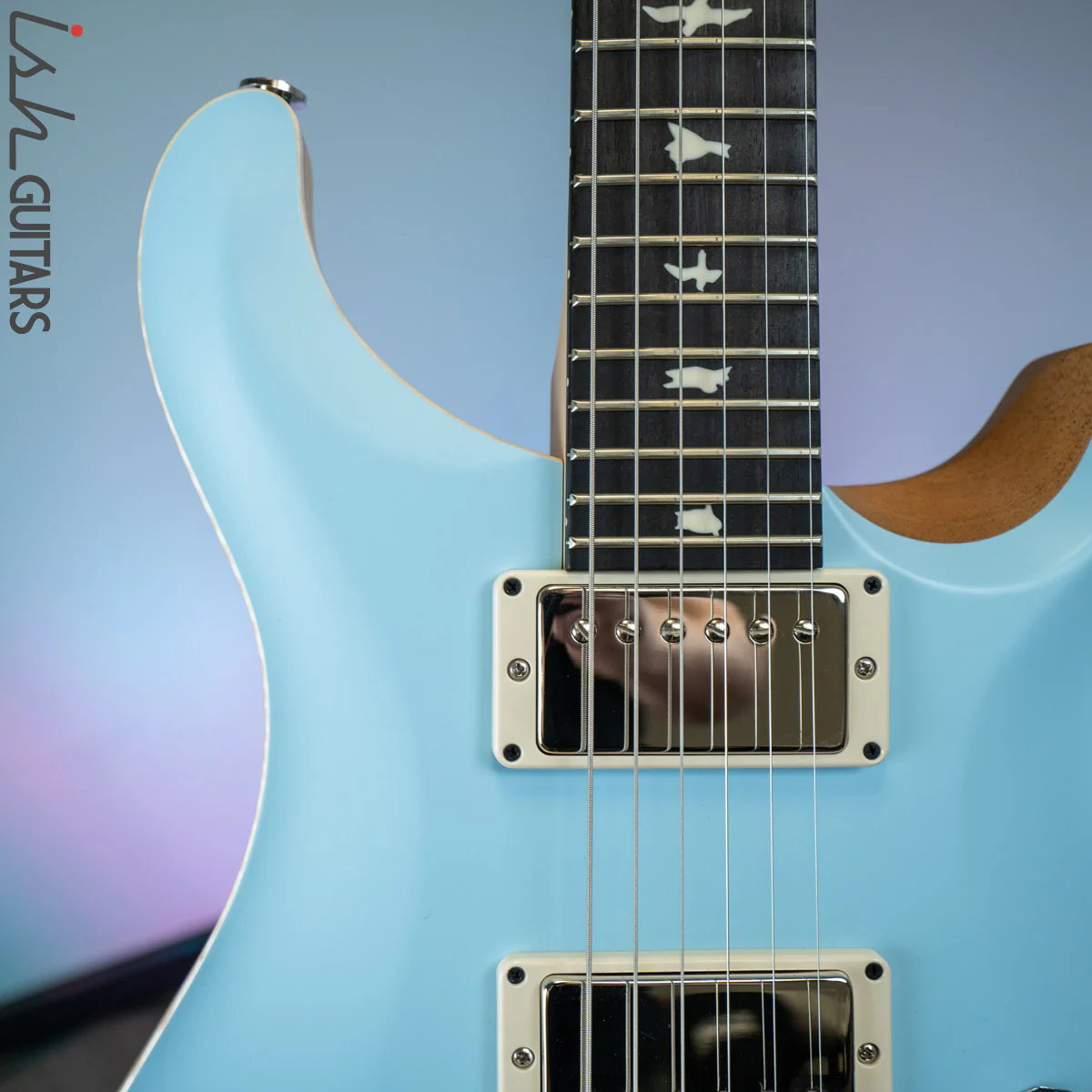 PRS CE 24 Satin Nitro 57/08 Ebony Fretboard Powder Blue - Image 3
