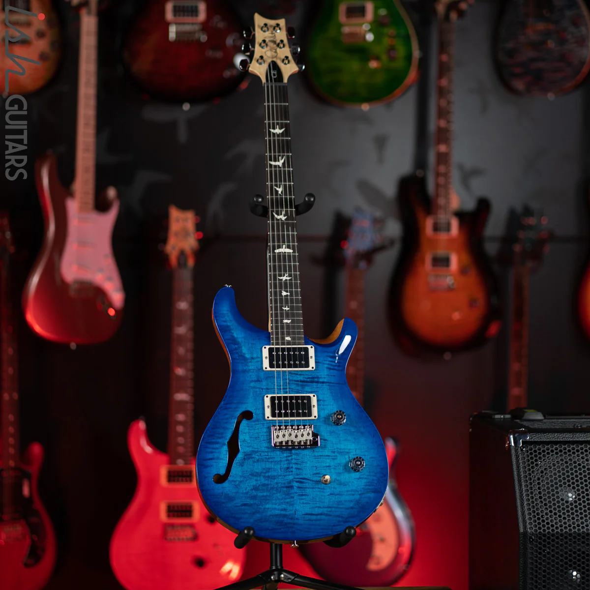 2021 PRS CE 24 Semi-Hollow Custom Color Cobalt Blue Wrap w/ Natural Back - Image 2