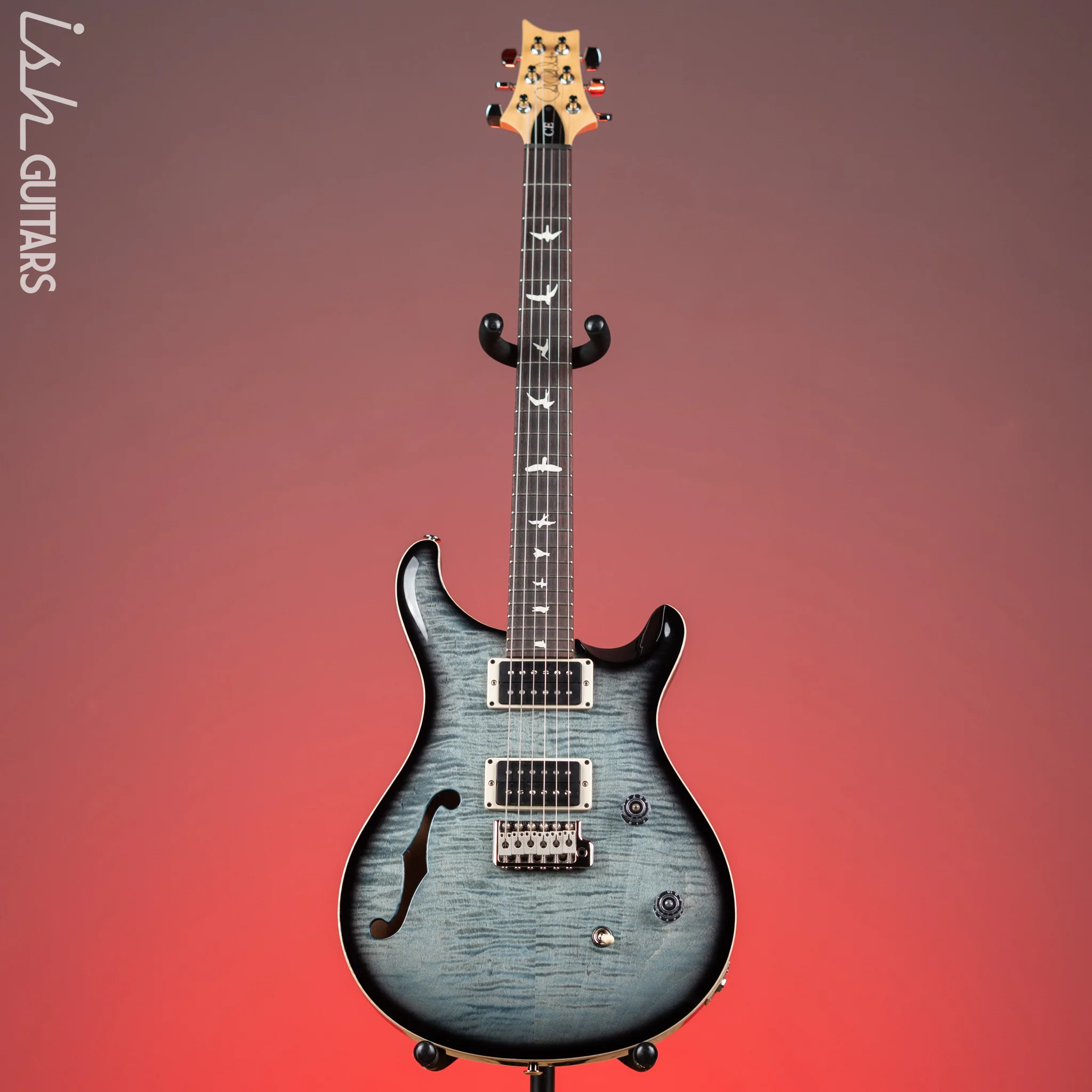 PRS CE 24 Semi-Hollow Electric Guitar Faded Blue Smokeburst - Image 2