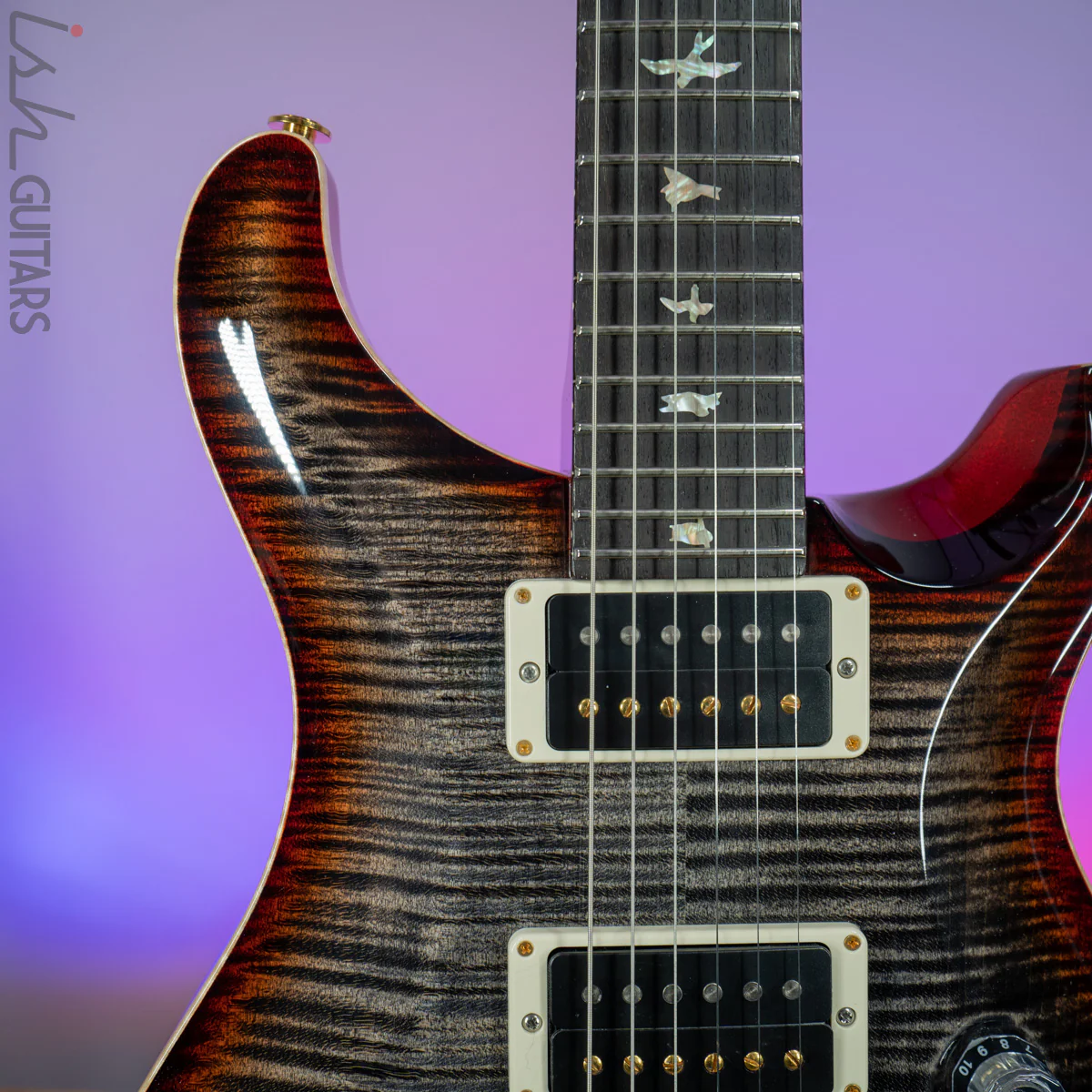 PRS Custom 24 35th Anniversary Charcoal Cherry Burst 10 Top - Image 3