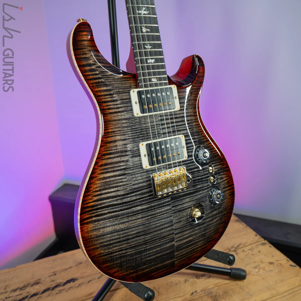 PRS Custom 24 35th Anniversary Charcoal Cherry Burst 10 Top - Image 5