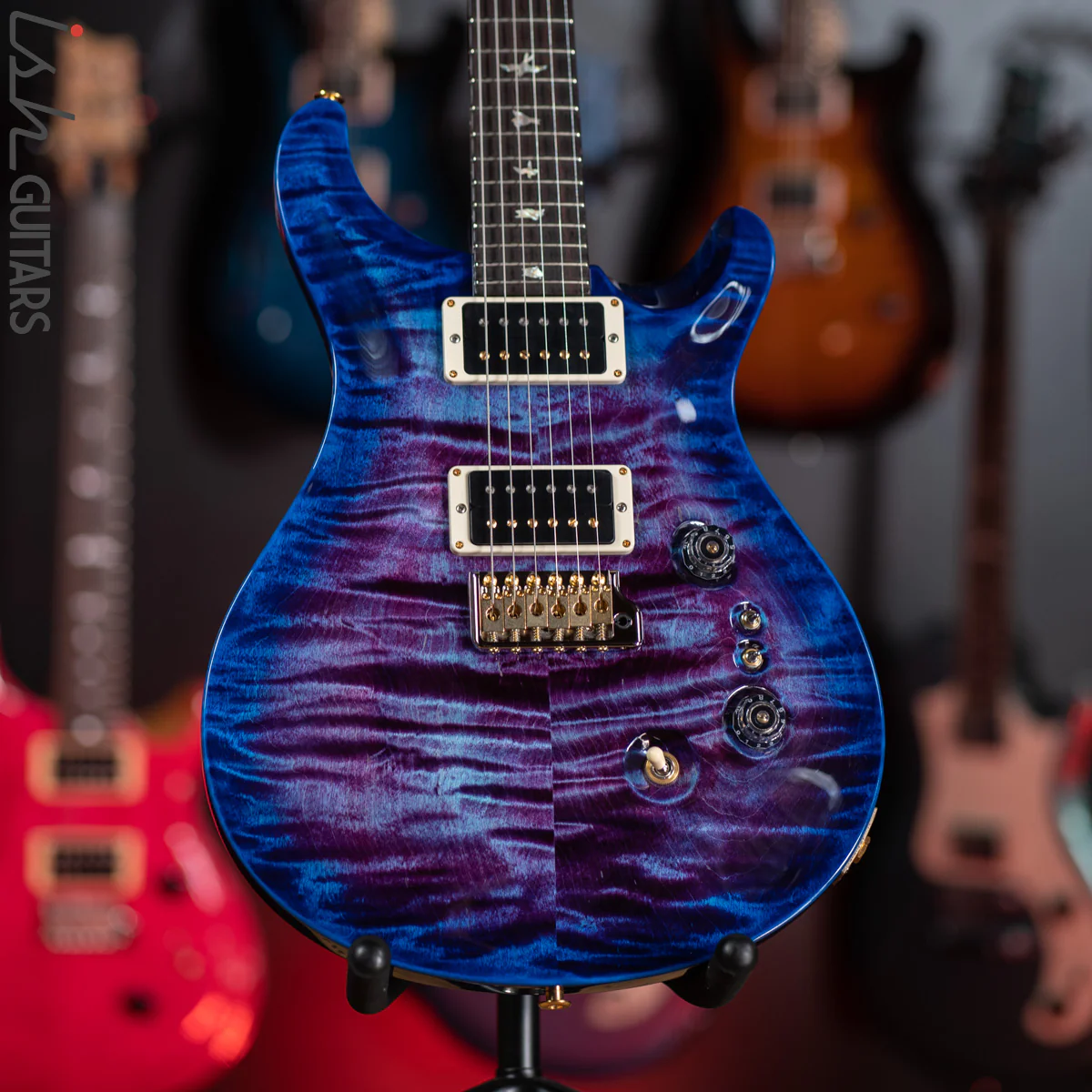 PRS Custom 24 35th Anniversary Guitar Violet Blueburst Wrap 10 Top