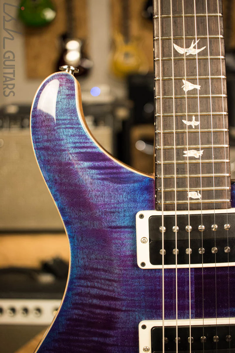 2018 PRS Paul Reed Smith Custom 24 Custom Color Aqua Violet Natural Back - Image 3